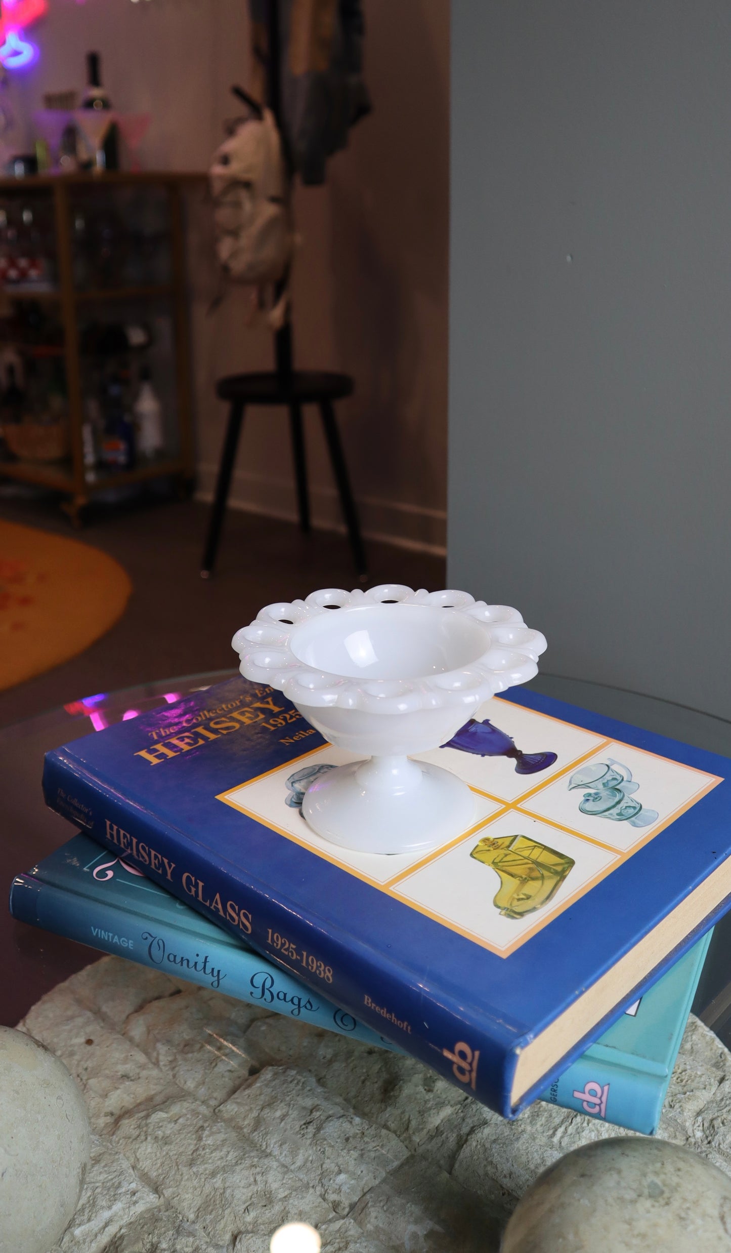 Milk Glass Candle Bowl