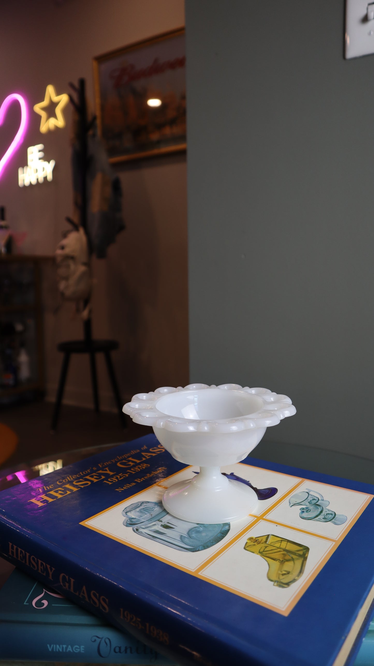 Milk Glass Candle Bowl