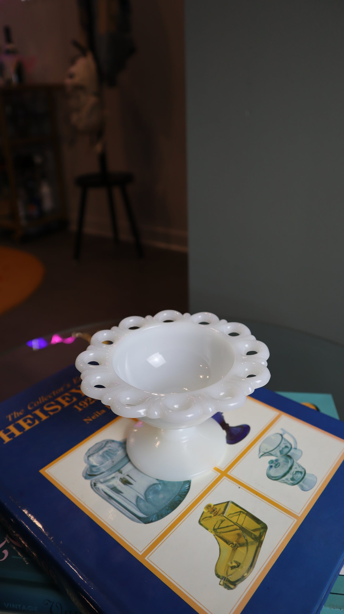 Milk Glass Candle Bowl