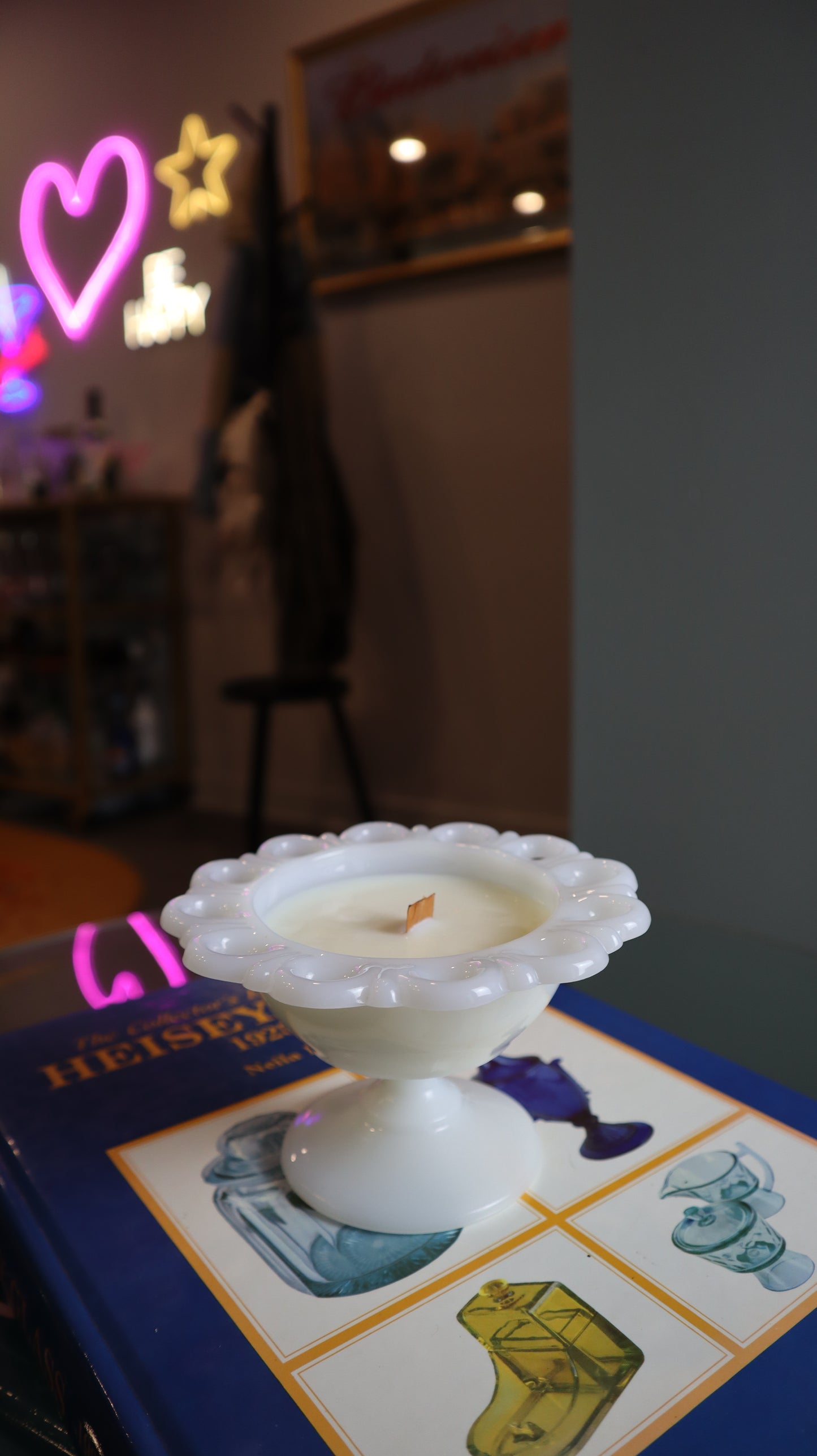 Milk Glass Candle Bowl
