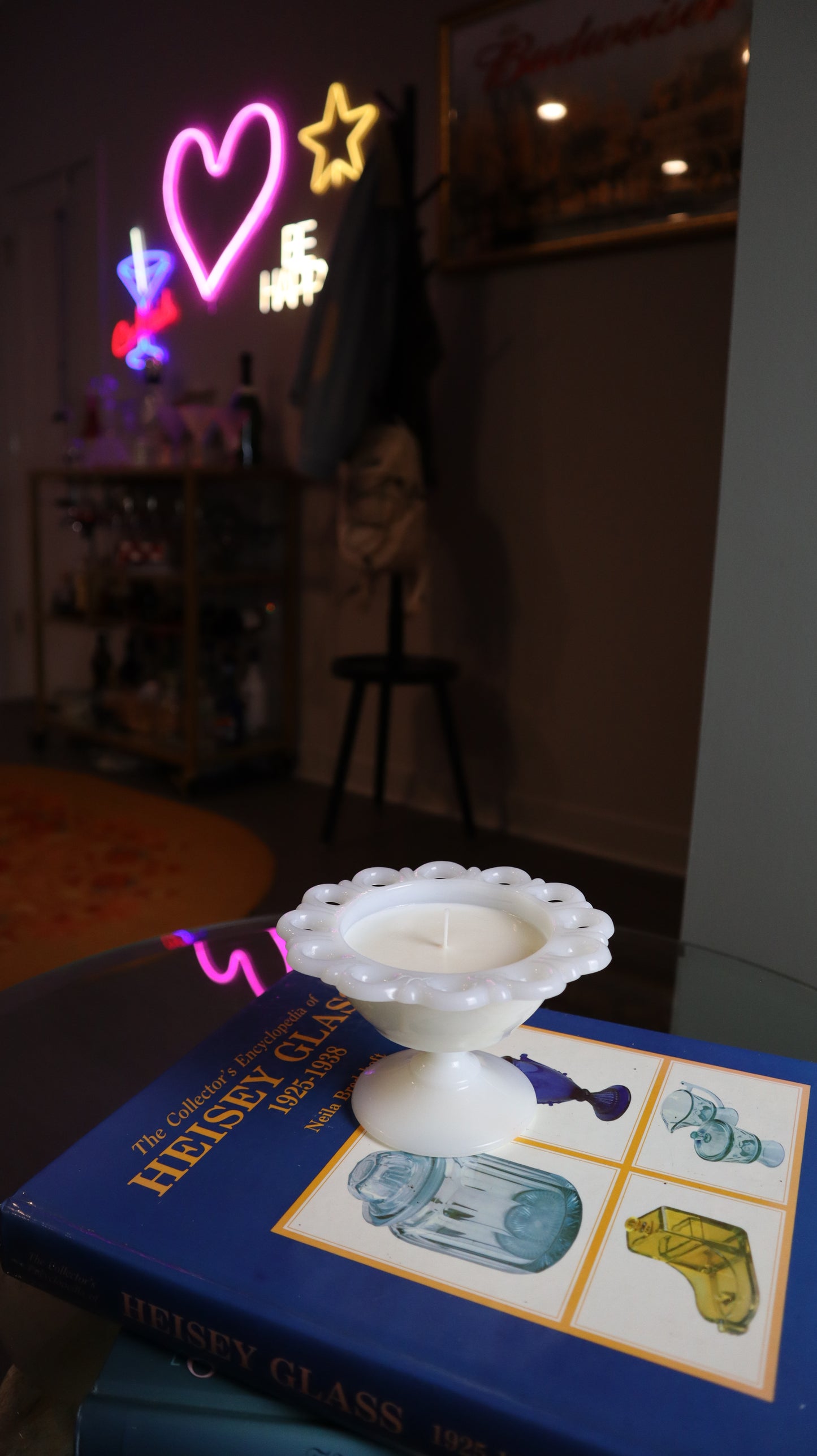 Milk Glass Candle Bowl
