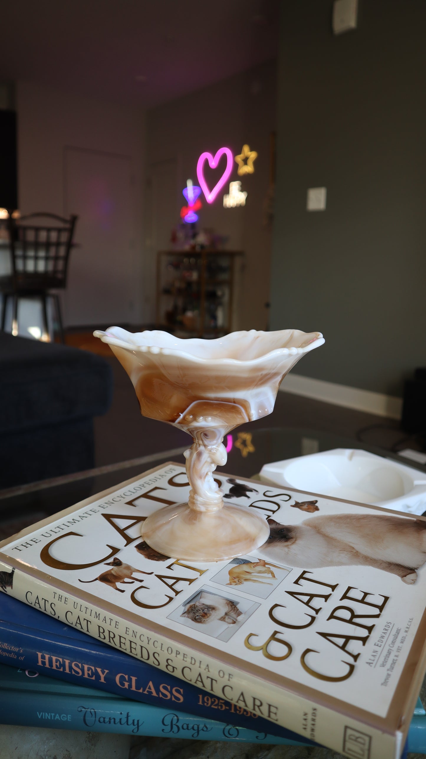 Imperial Waverly Carmel Slag Glass Candle