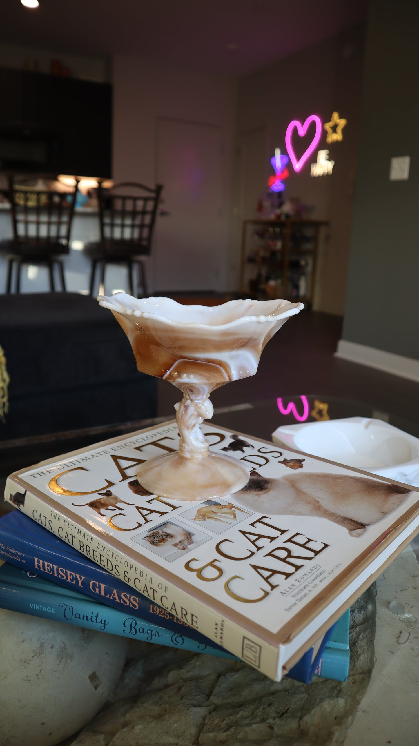 Imperial Waverly Carmel Slag Glass Candle