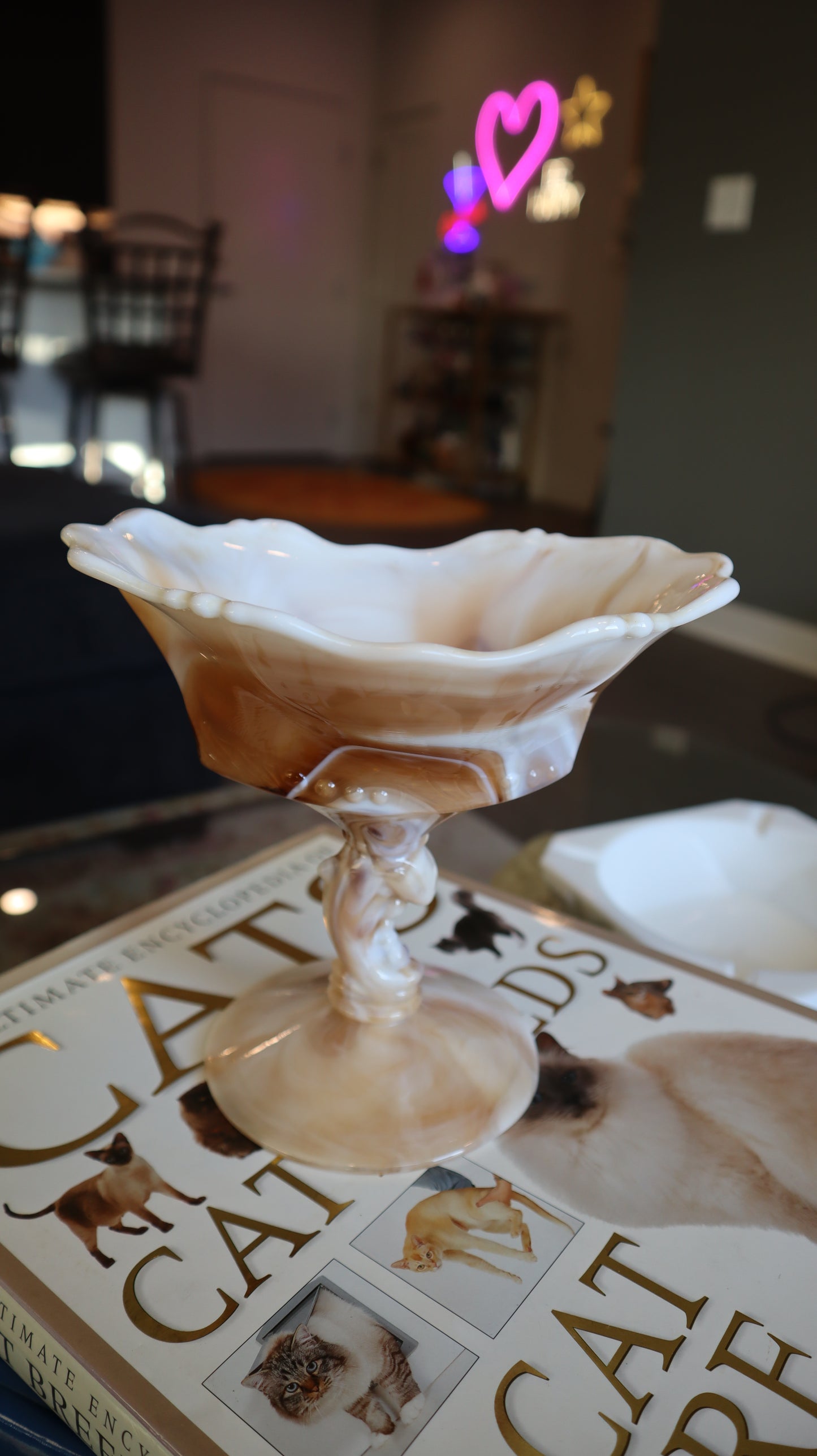 Imperial Waverly Carmel Slag Glass Candle
