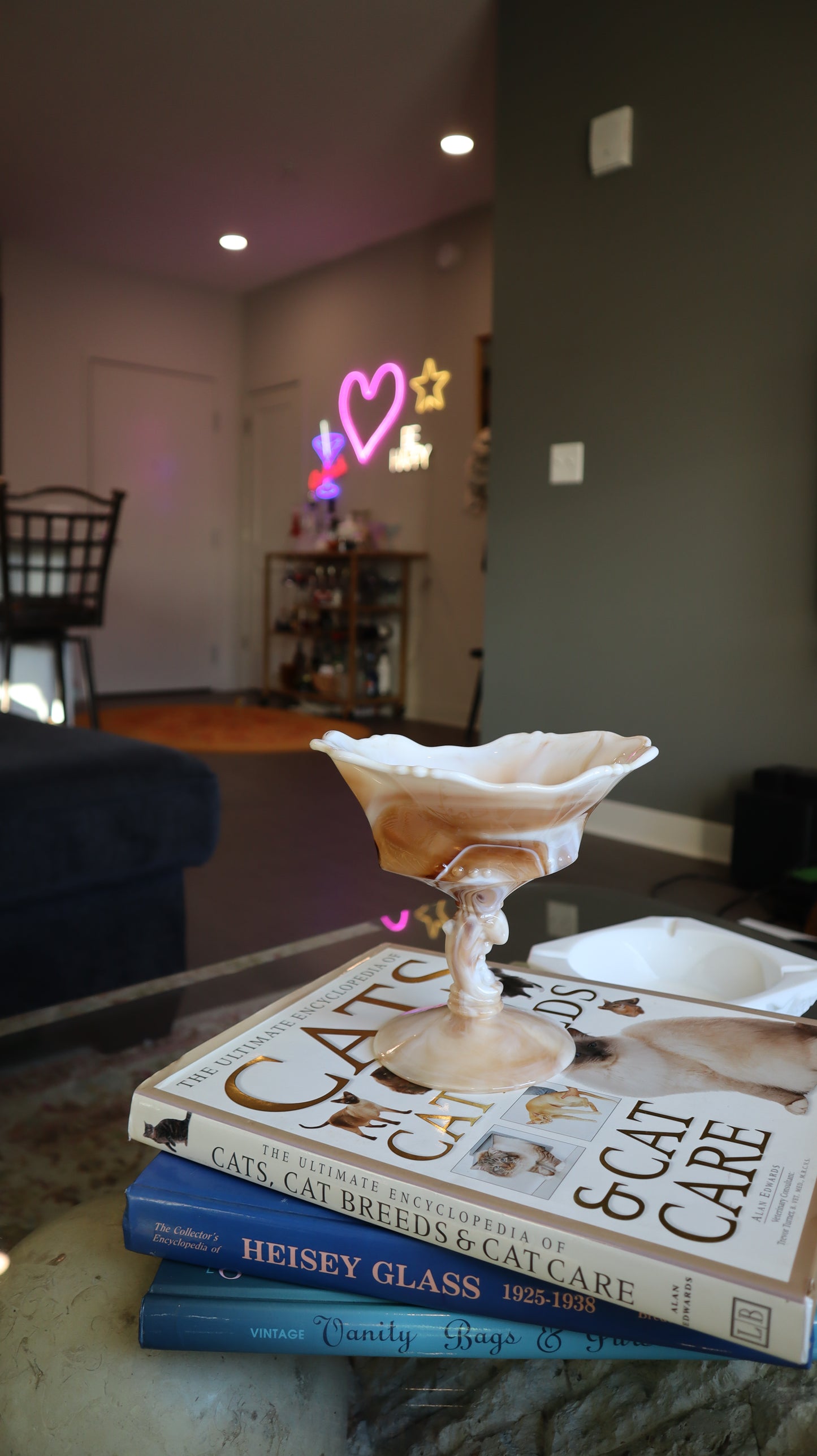 Imperial Waverly Carmel Slag Glass Candle