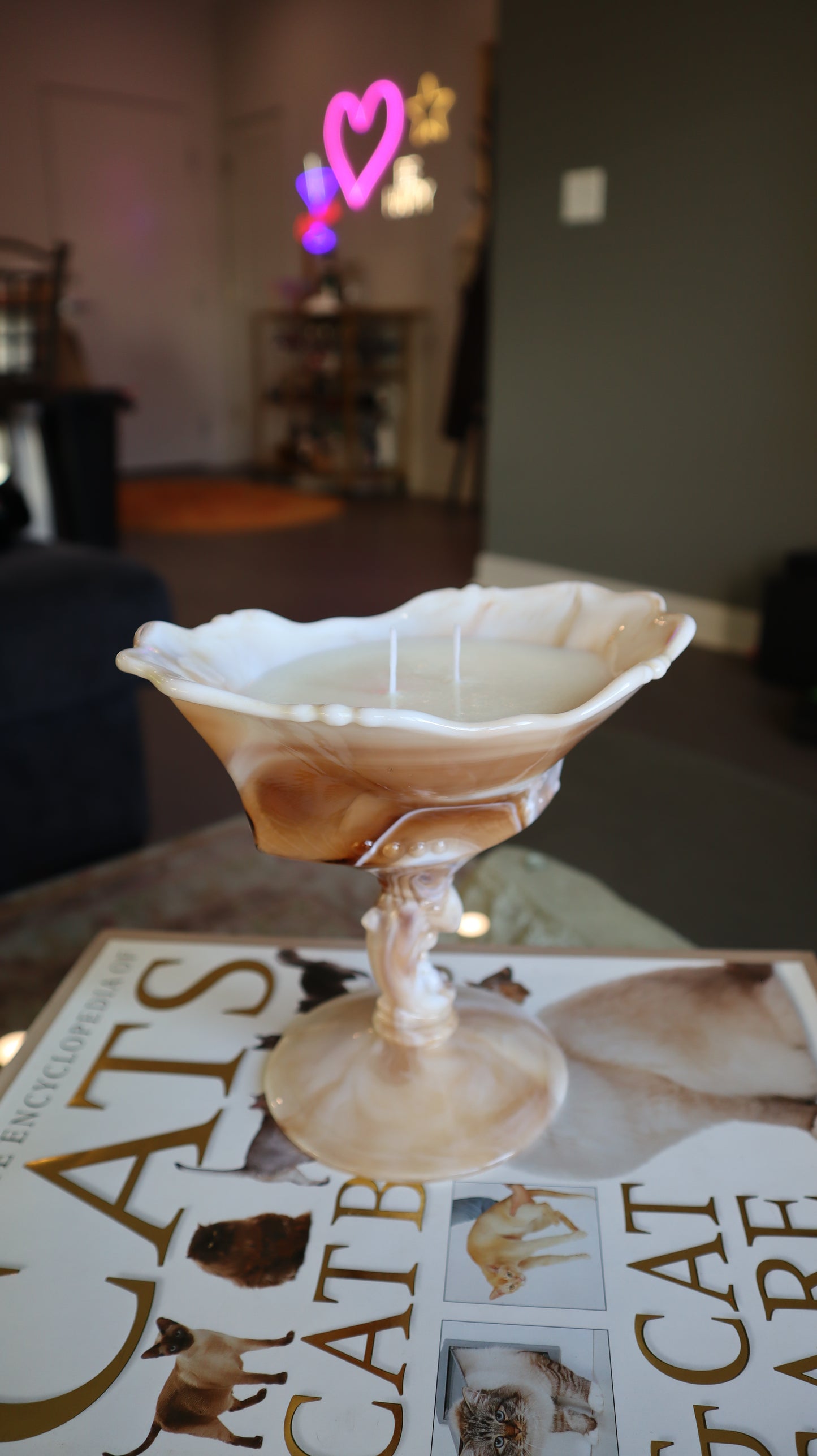 Imperial Waverly Carmel Slag Glass Candle