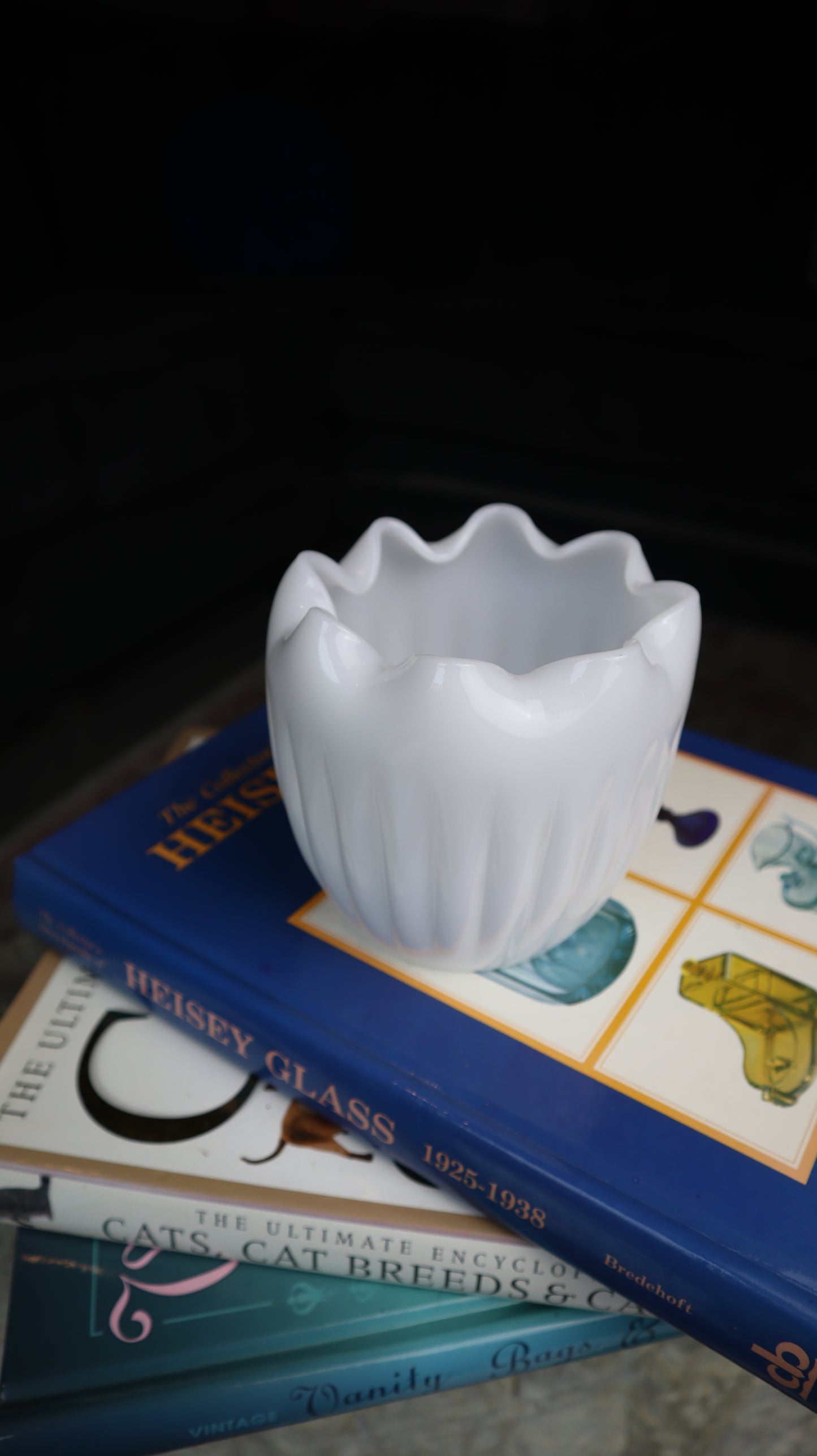 Milk Glass Vase Rose Bowl Candle