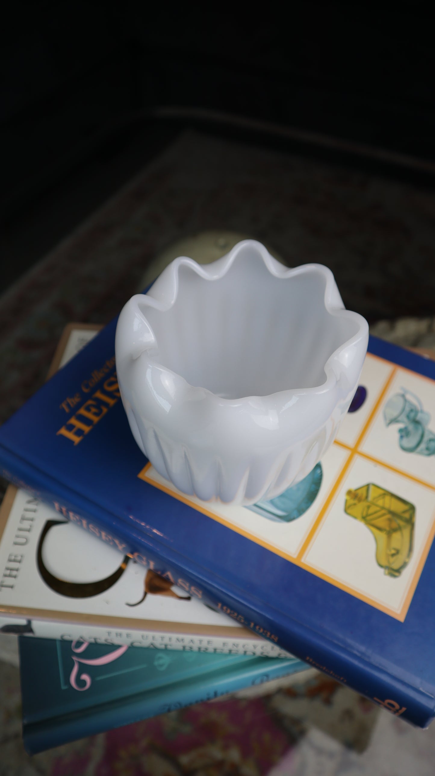 Milk Glass Vase Rose Bowl Candle
