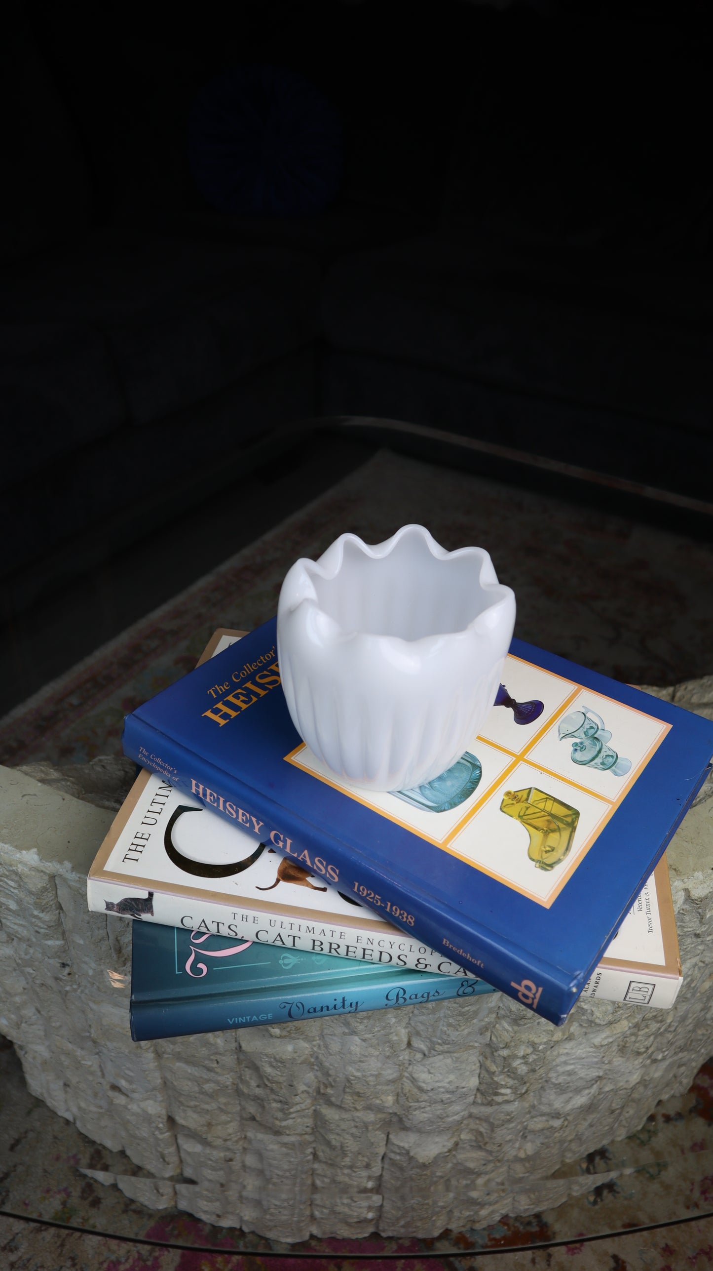Milk Glass Vase Rose Bowl Candle