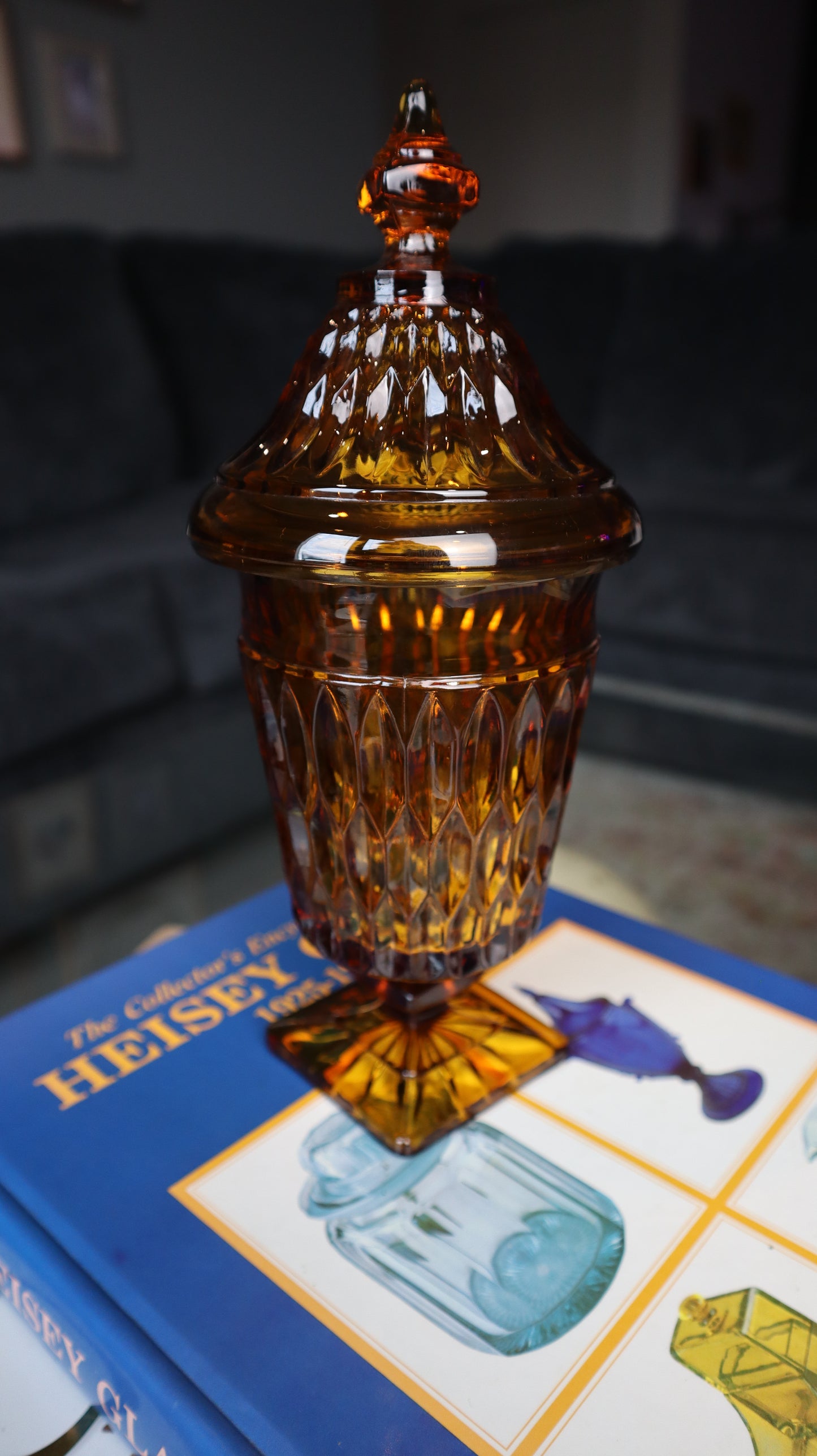 1970's Indiana Glass Mount Vernon Pattern Apothecary Lidded Candle