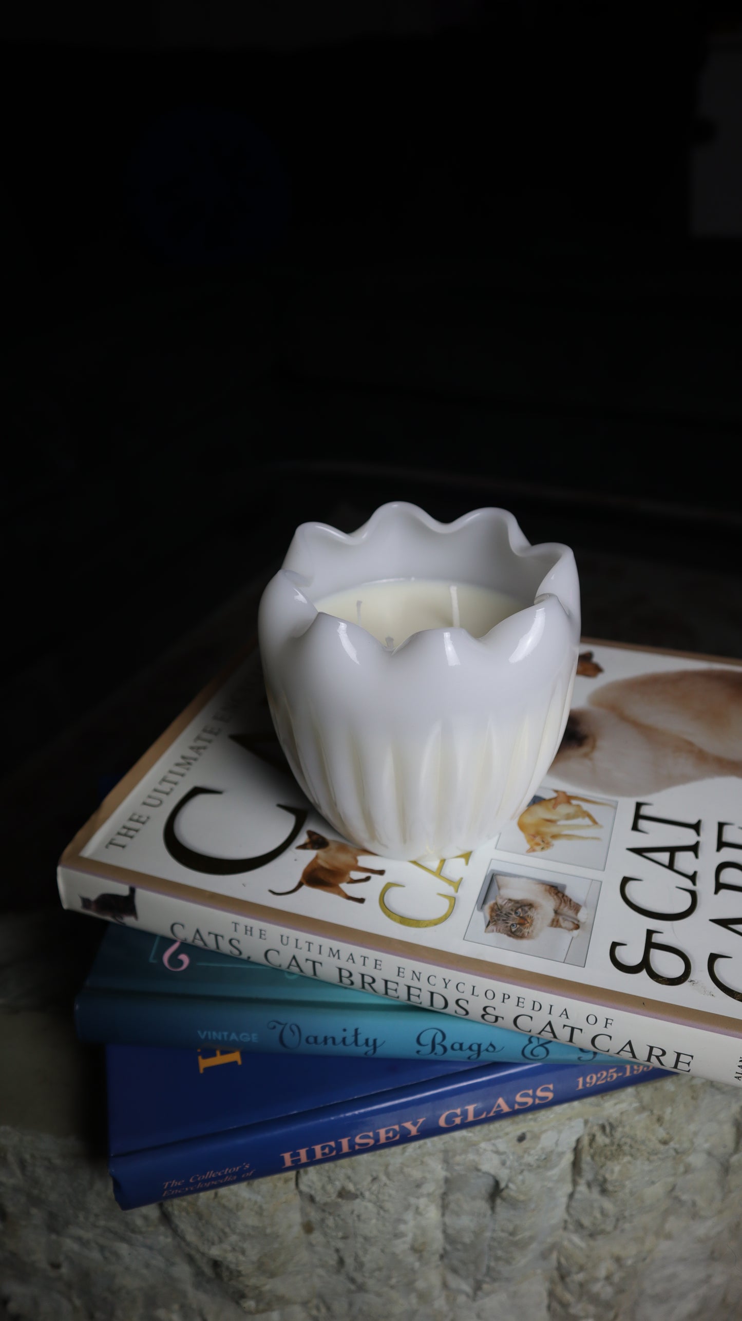 Milk Glass Vase Rose Bowl Candle