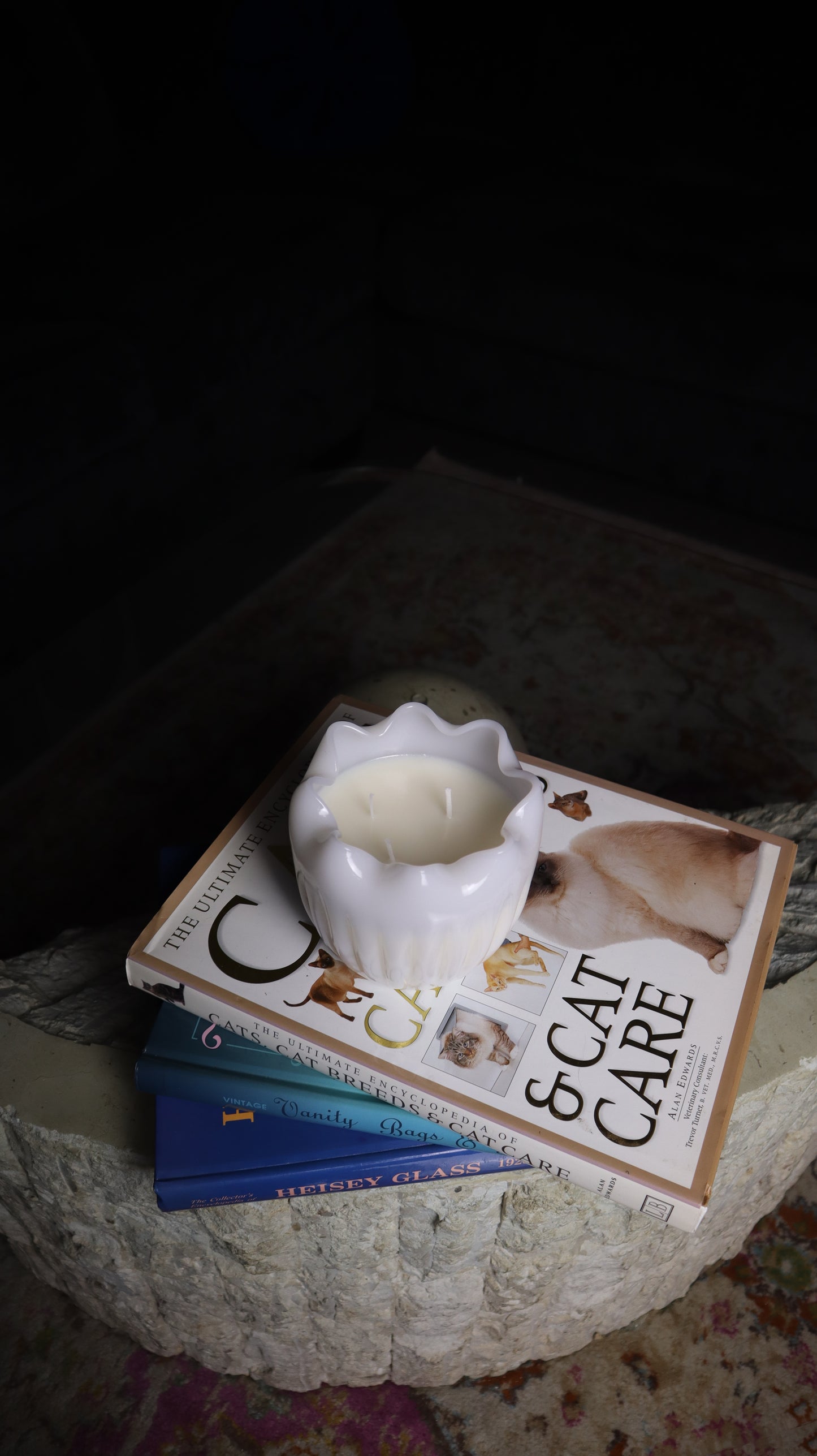 Milk Glass Vase Rose Bowl Candle