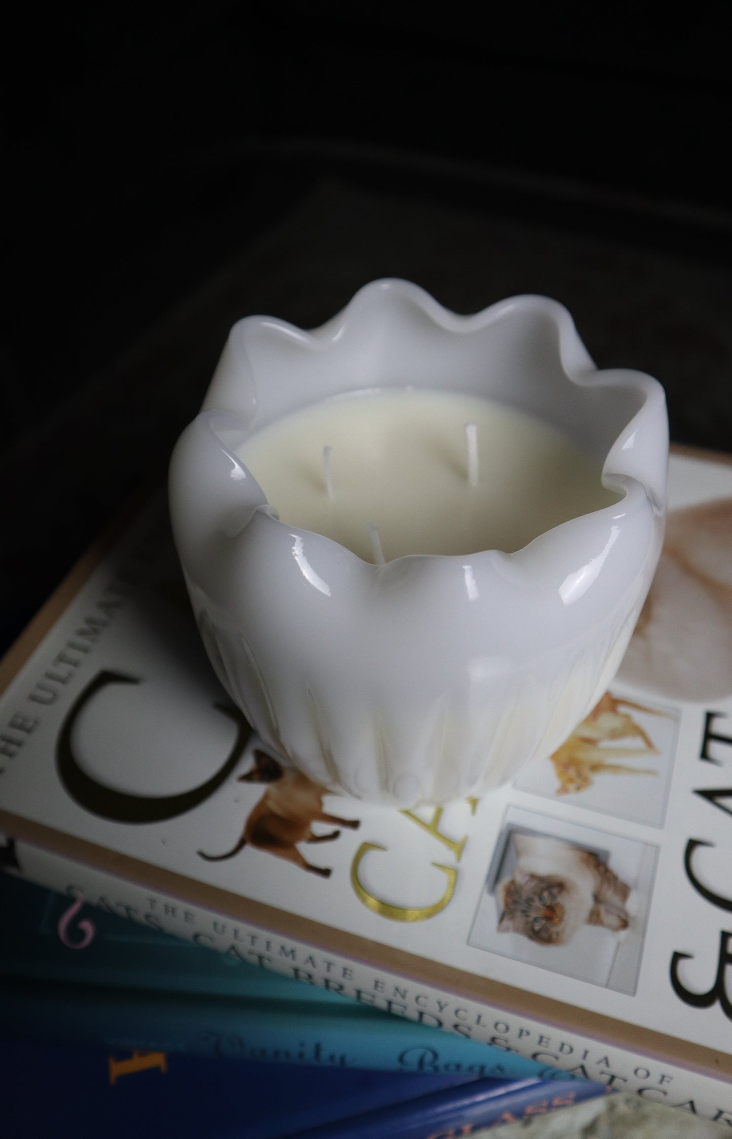 Milk Glass Vase Rose Bowl Candle