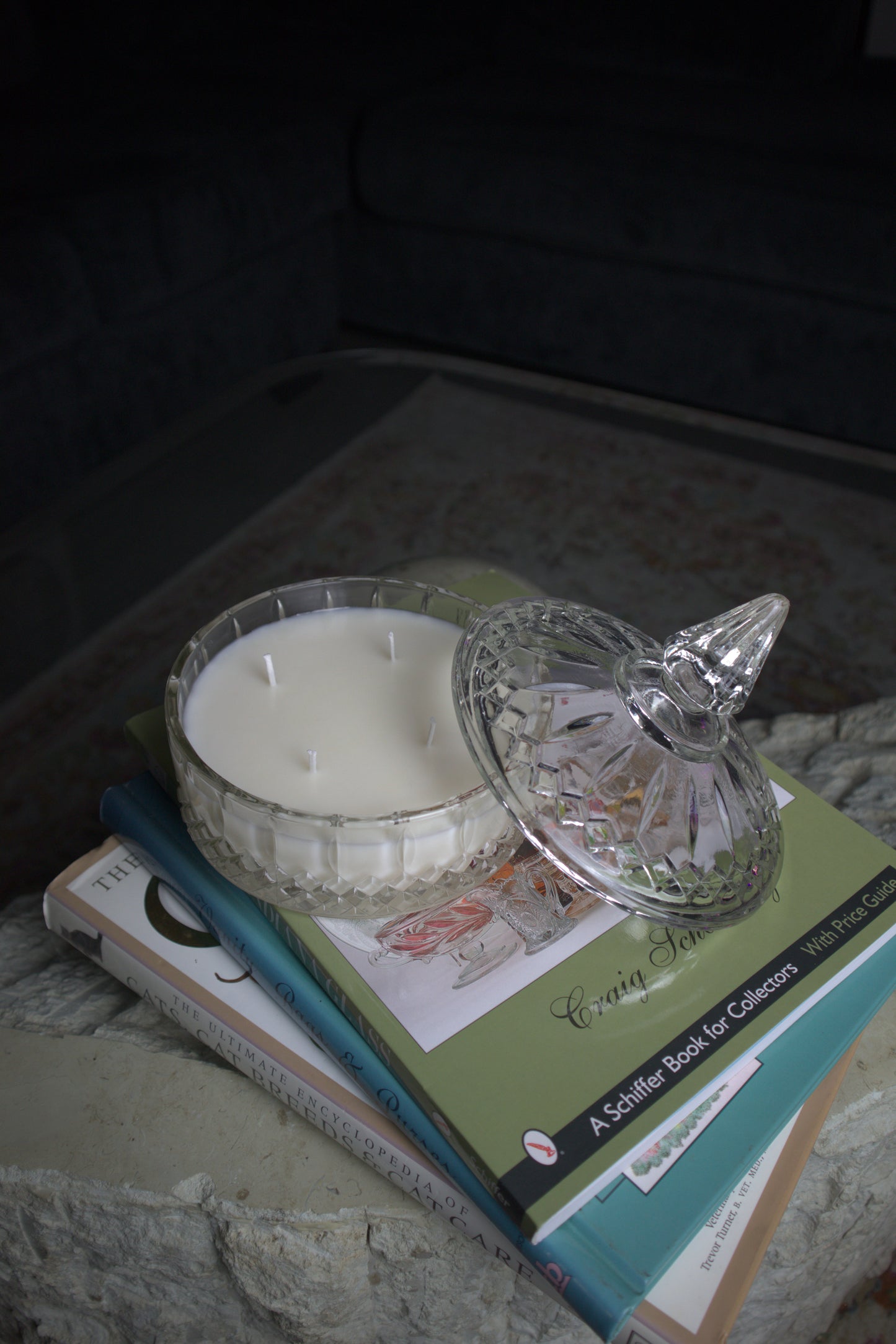 Indiana Princess Clear Glass Candy Dish Candle