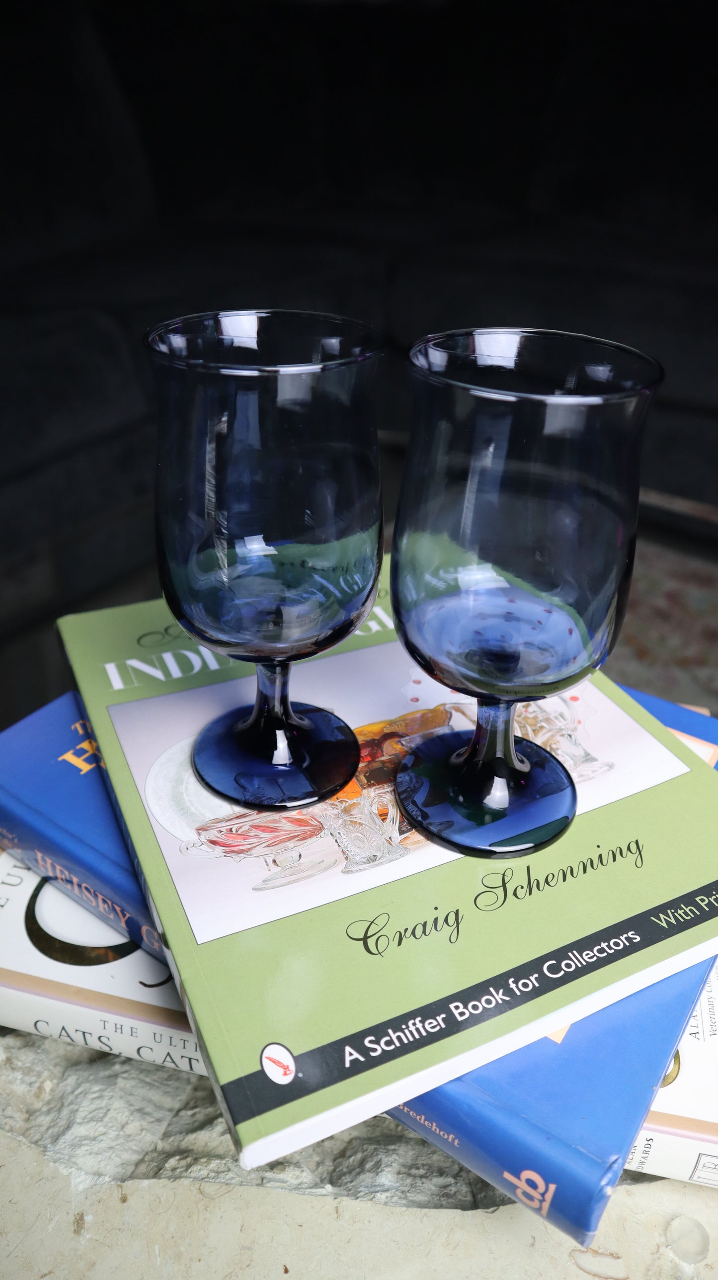 Libby Glass Blue Wine Glass Set