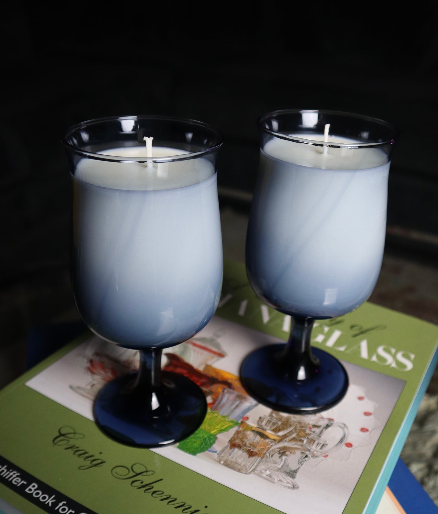 Libby Glass Blue Wine Glass Set