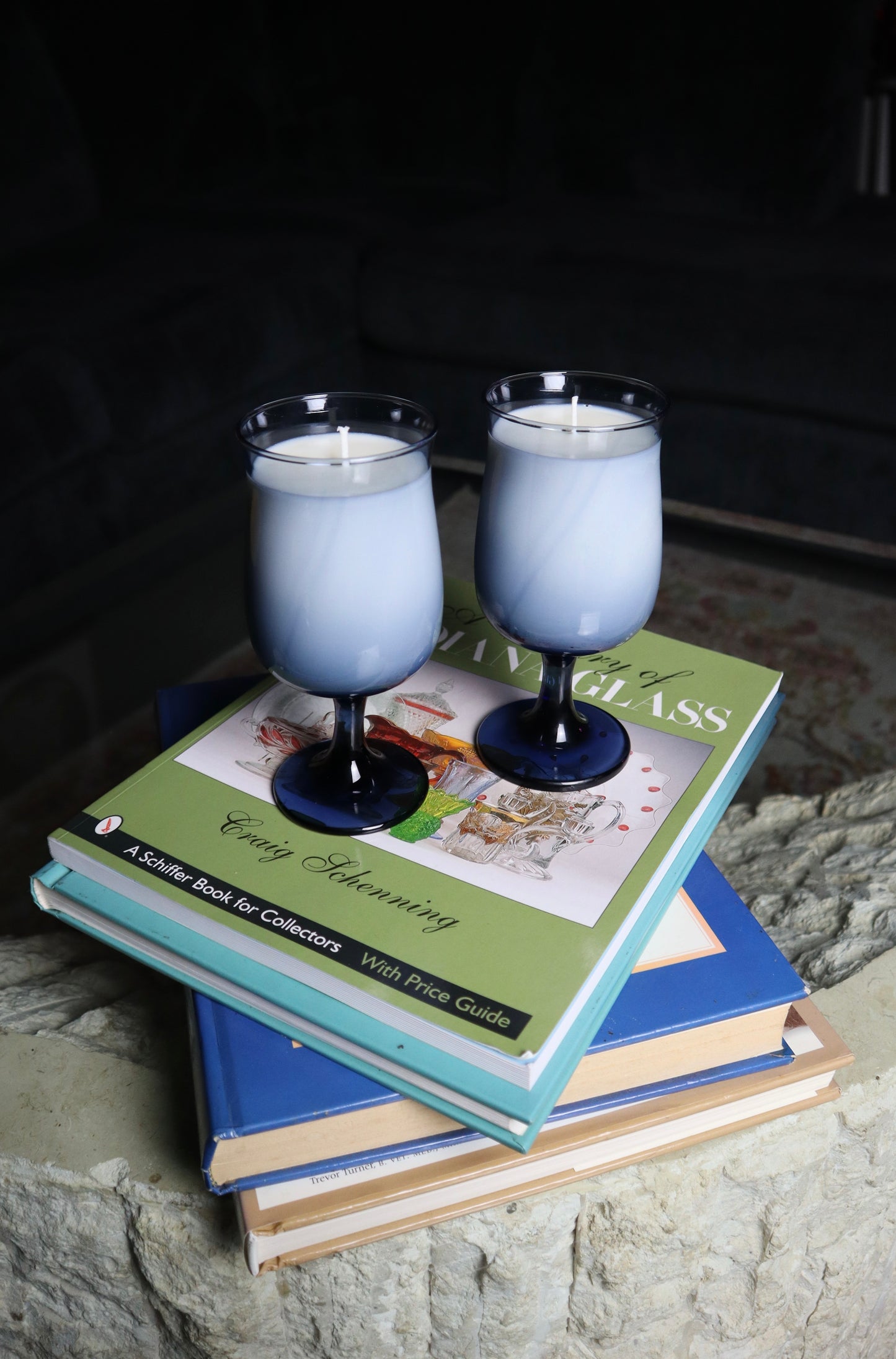 Libby Glass Blue Wine Glass Set