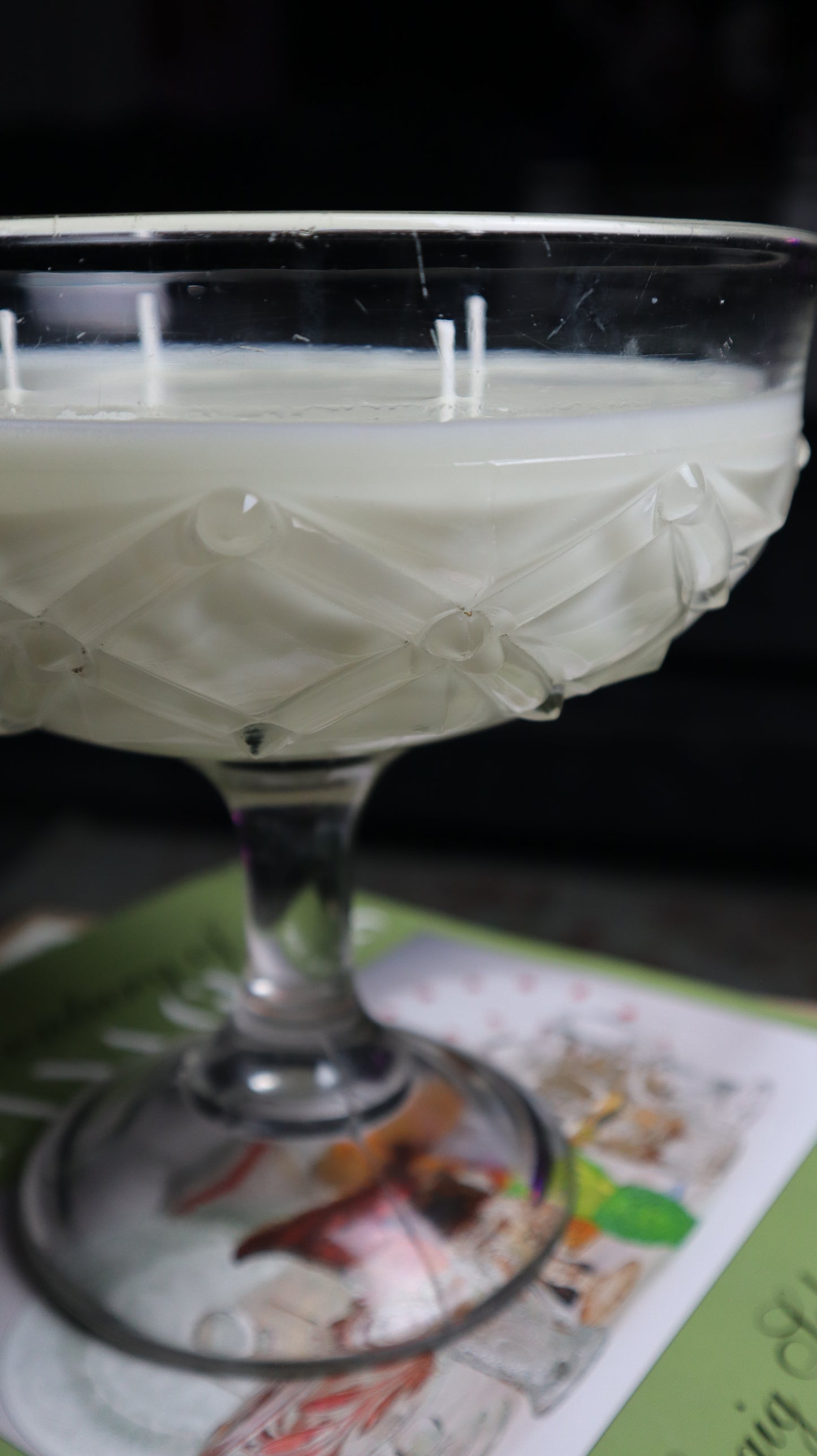 Clear Glass Compote Large Candle