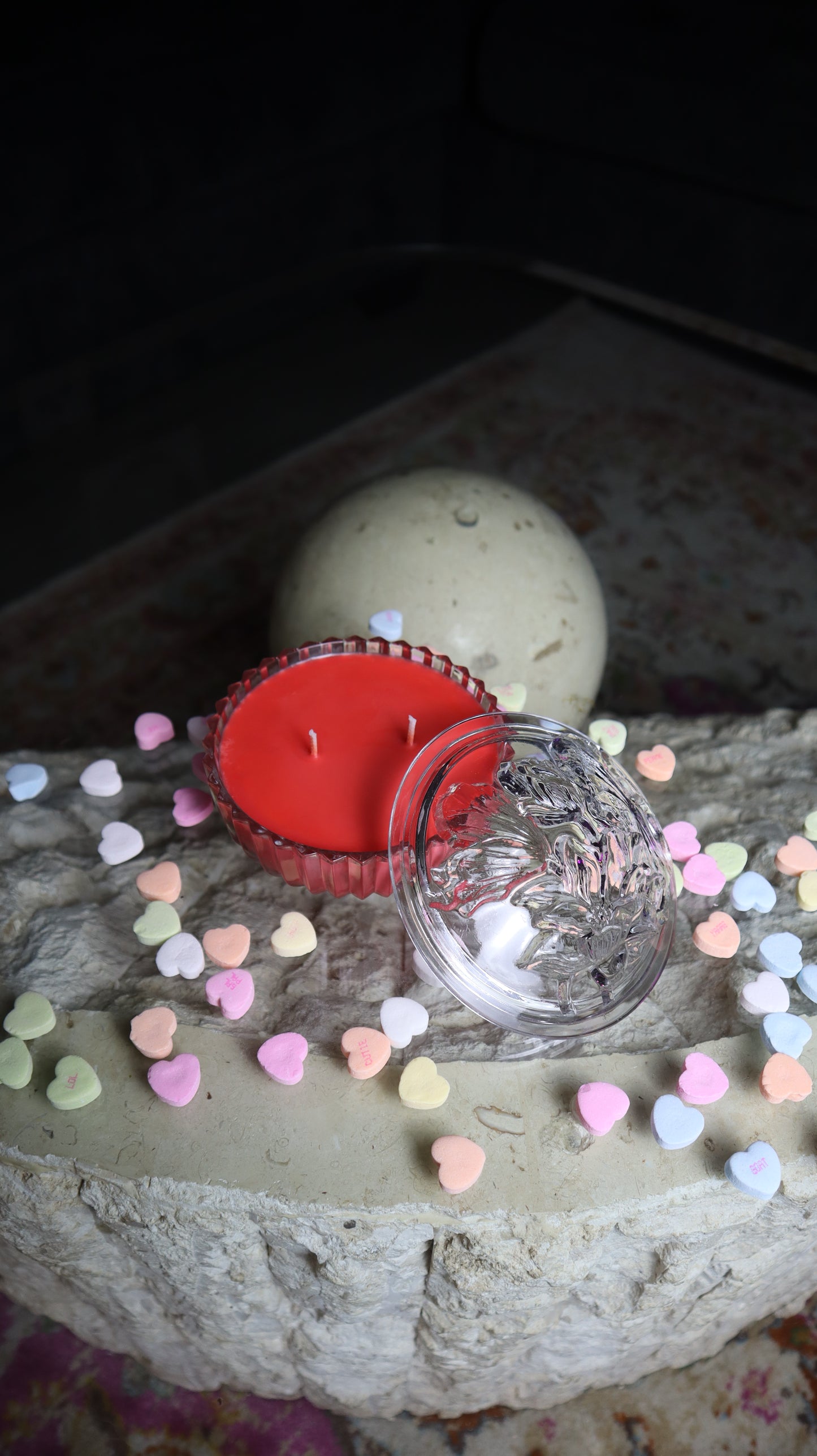 Vintage Flower Glass Catch All Candle