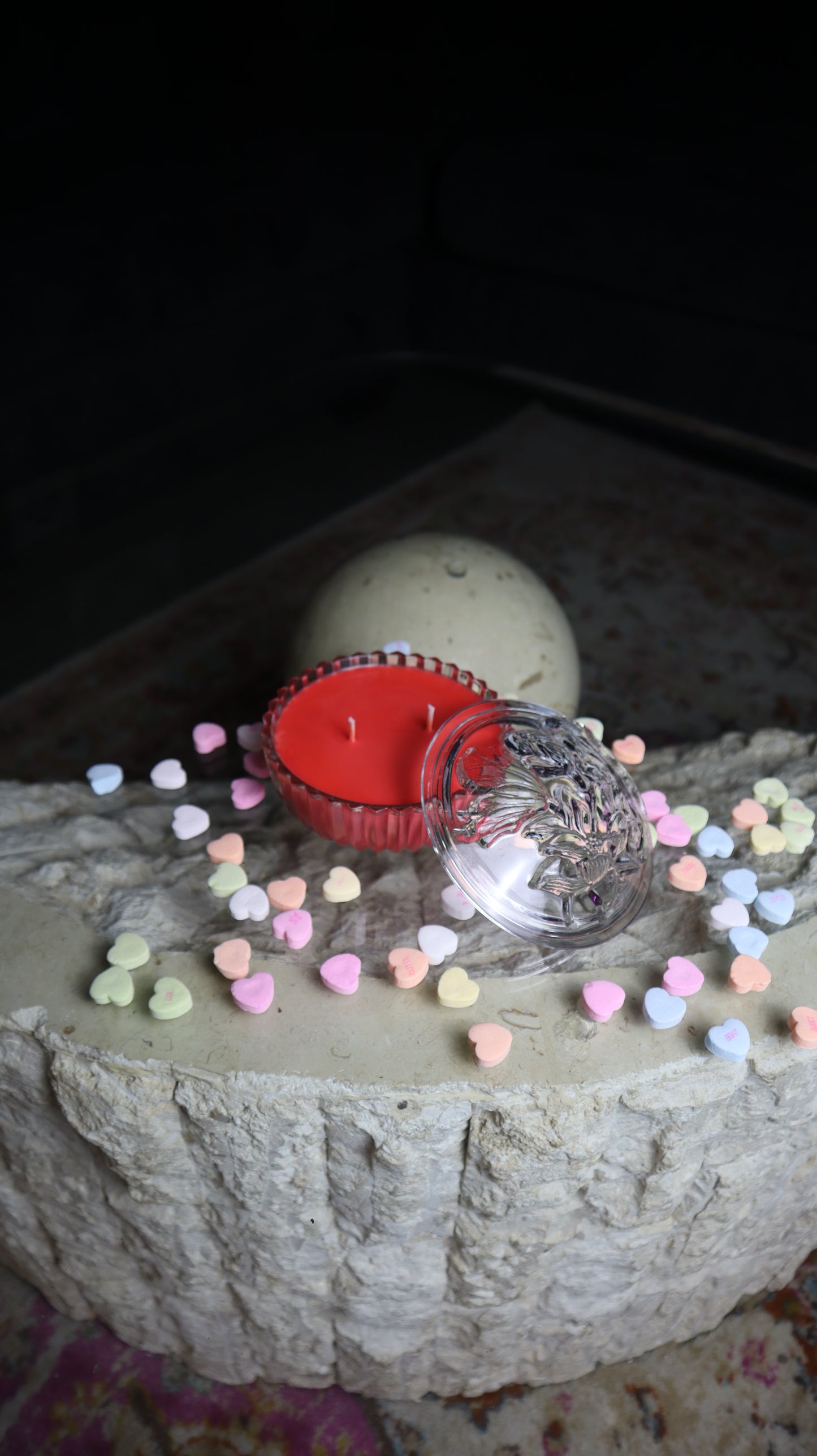 Vintage Flower Glass Catch All Candle