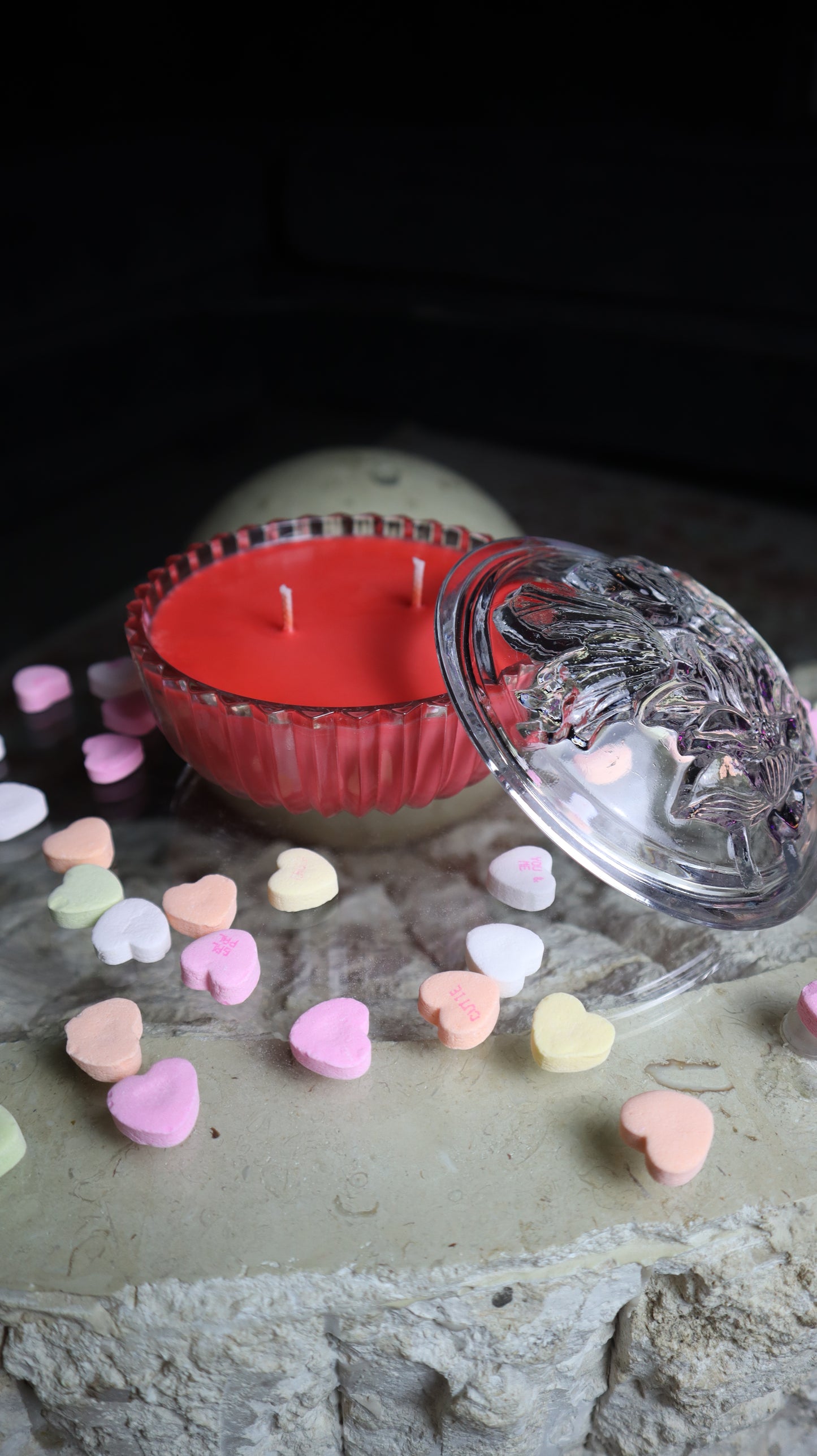 Vintage Flower Glass Catch All Candle