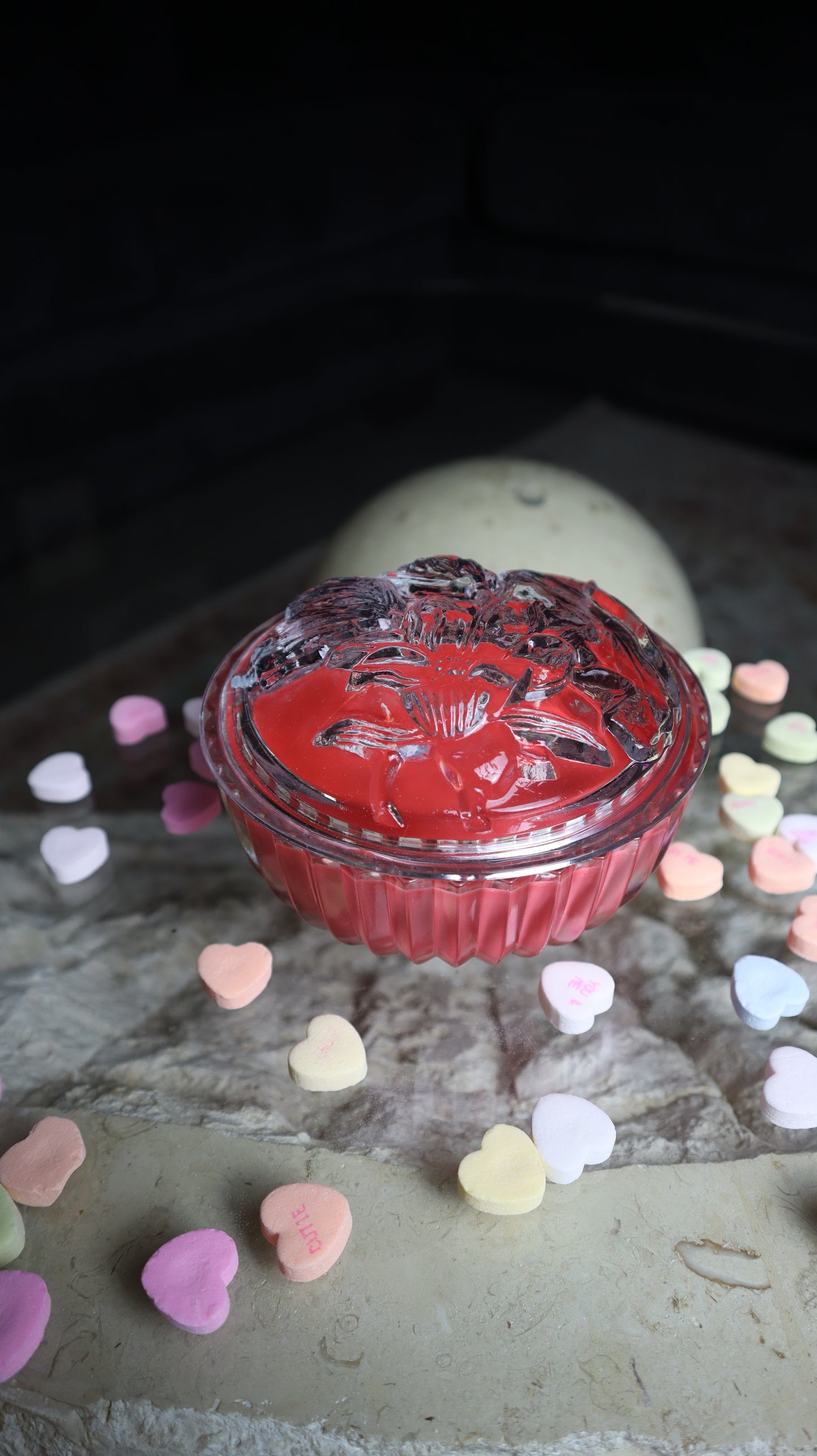 Vintage Flower Glass Catch All Candle