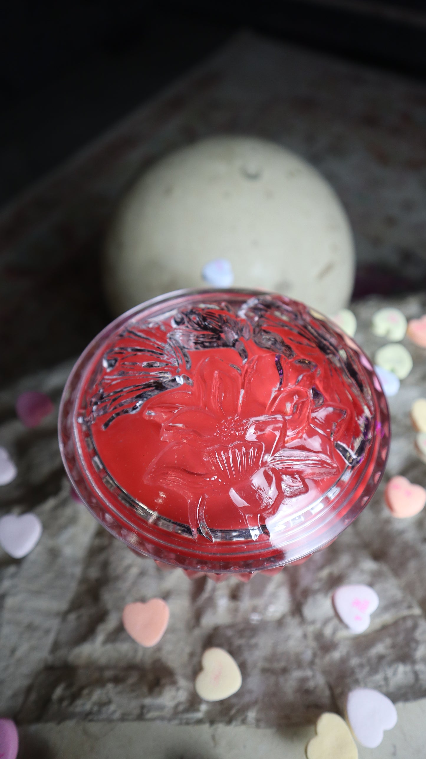 Vintage Flower Glass Catch All Candle