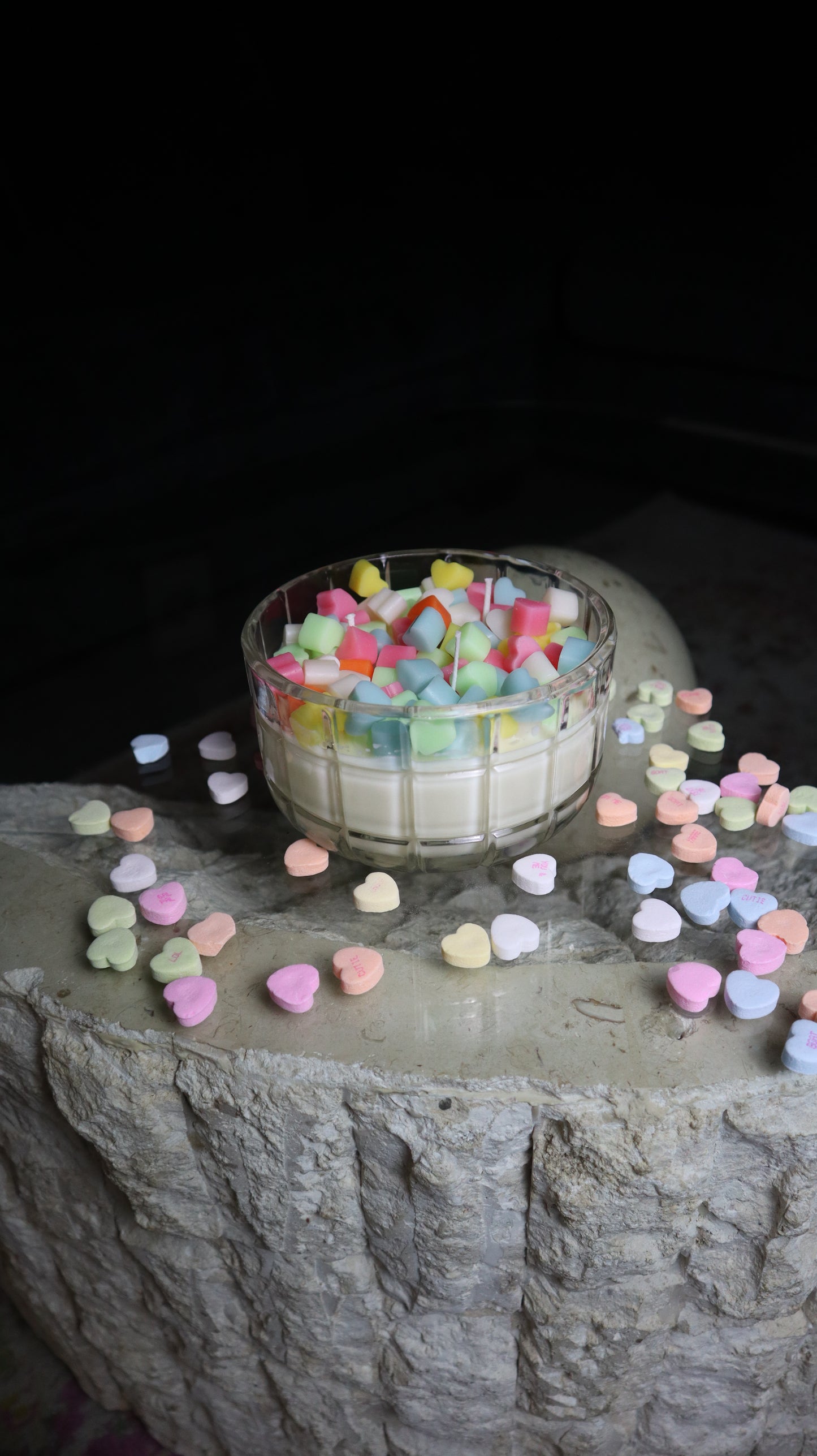 Candy Hearts V-Day Candle