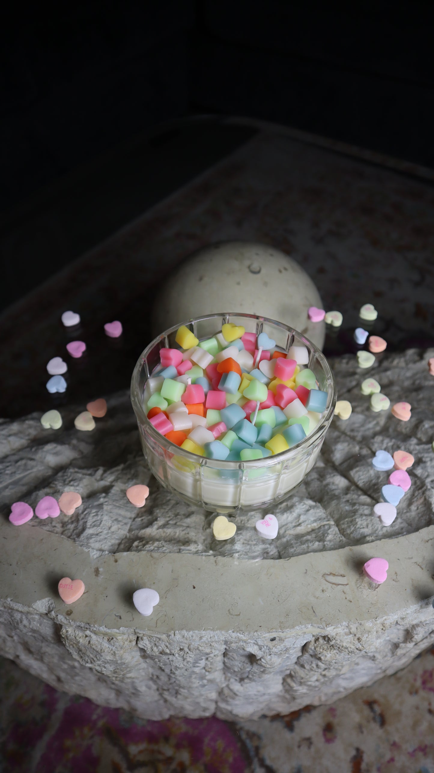 Candy Hearts V-Day Candle