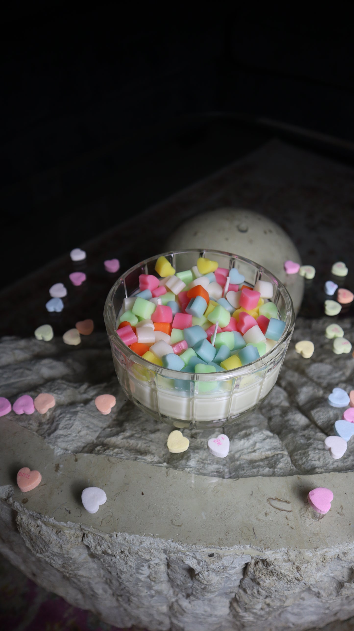 Candy Hearts V-Day Candle