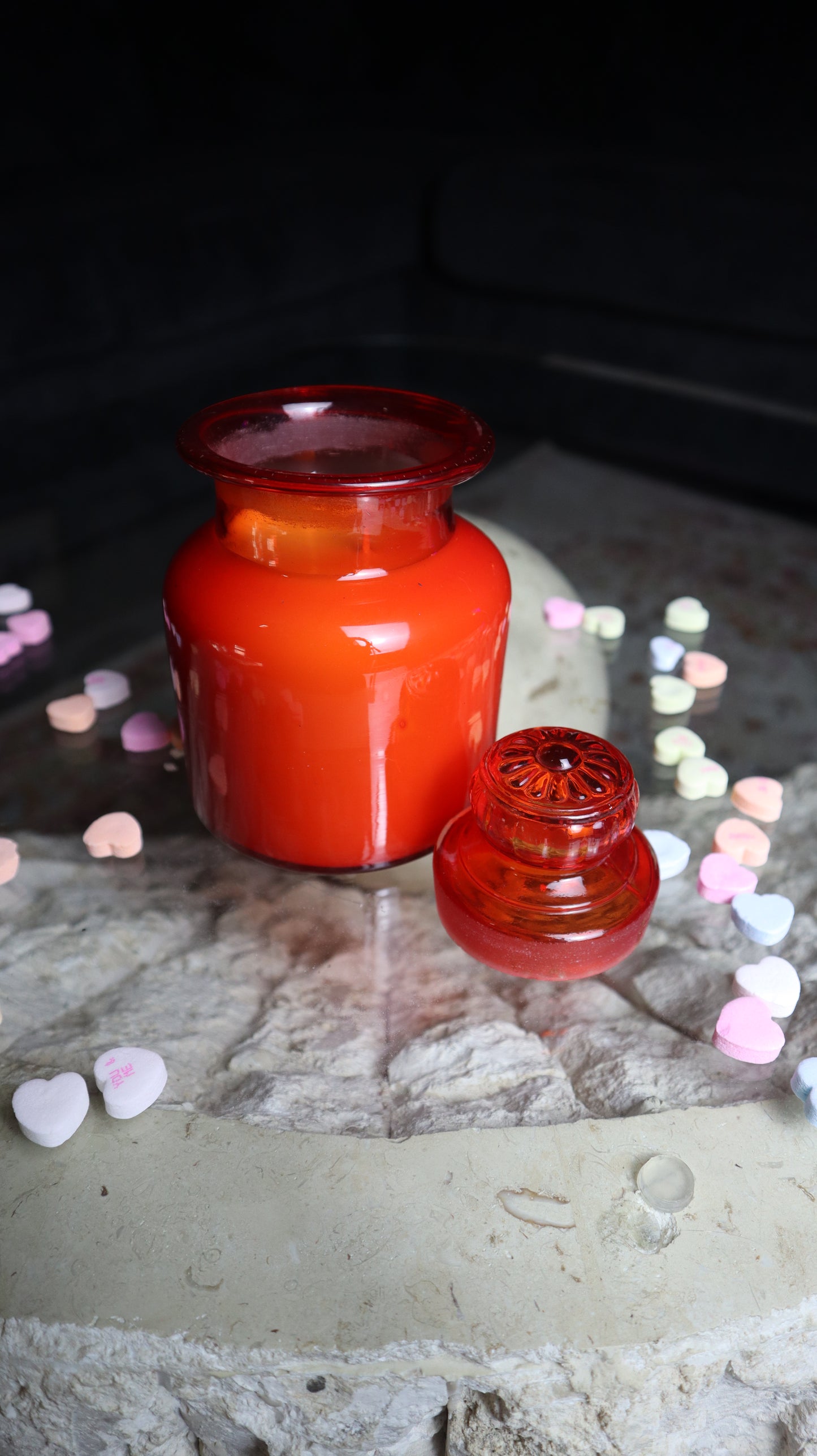 Takahashi Red Glass Jar Candle