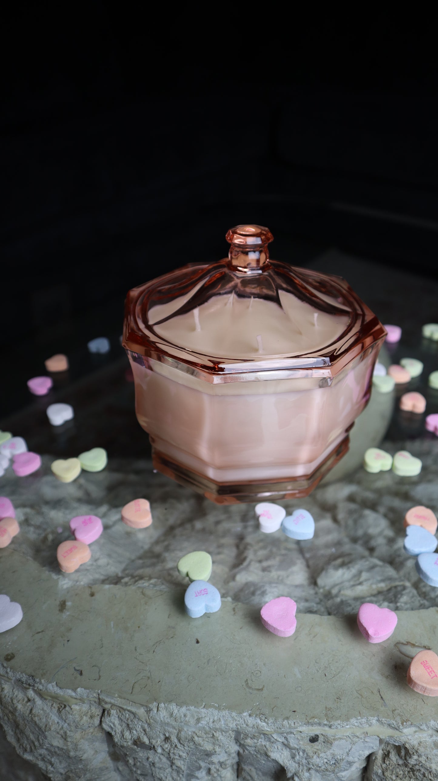 Indiana Glass Pink Candy Dish Candle