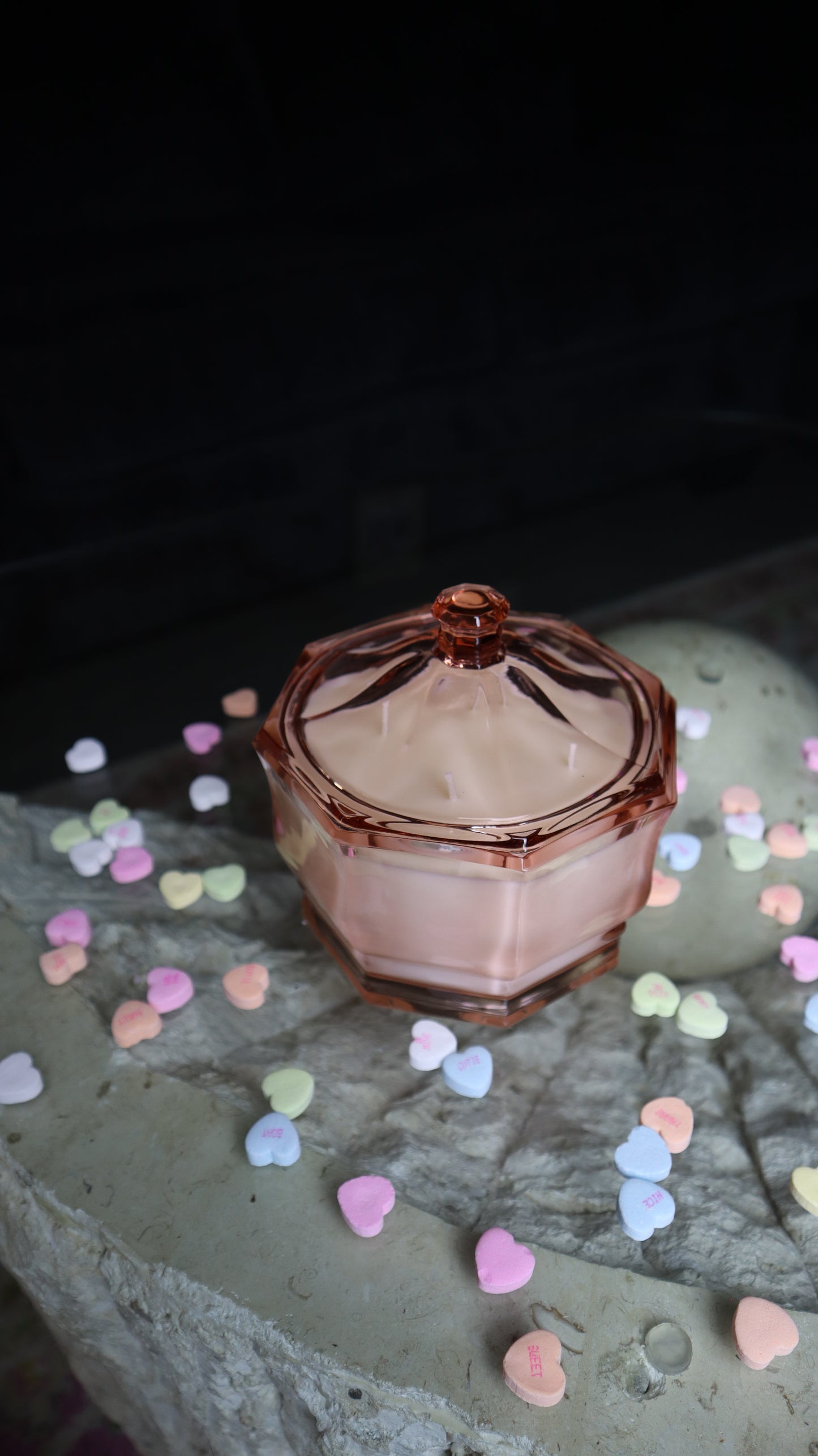 Indiana Glass Pink Candy Dish Candle