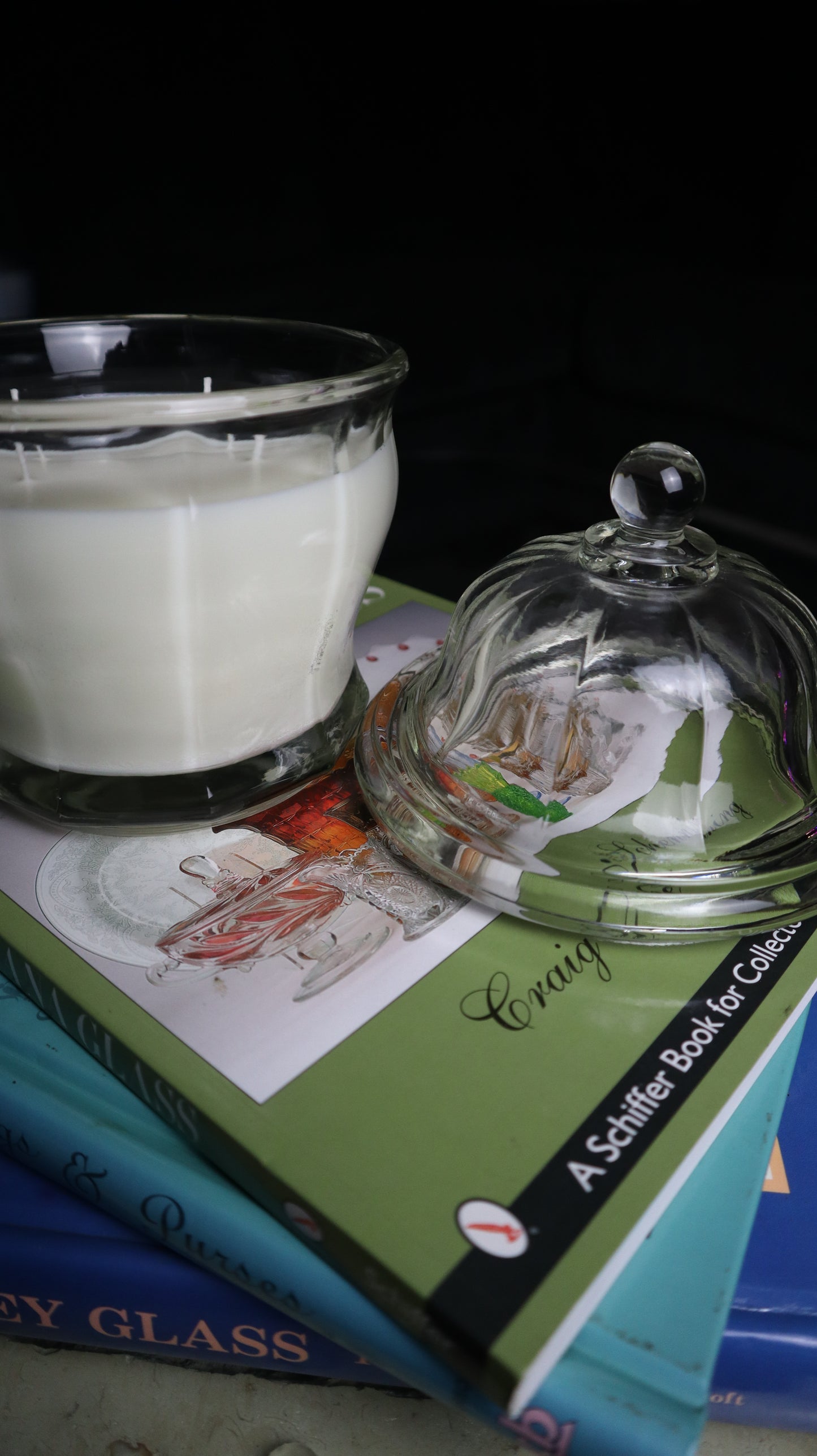 Clear Vintage Glass Lidded Candle