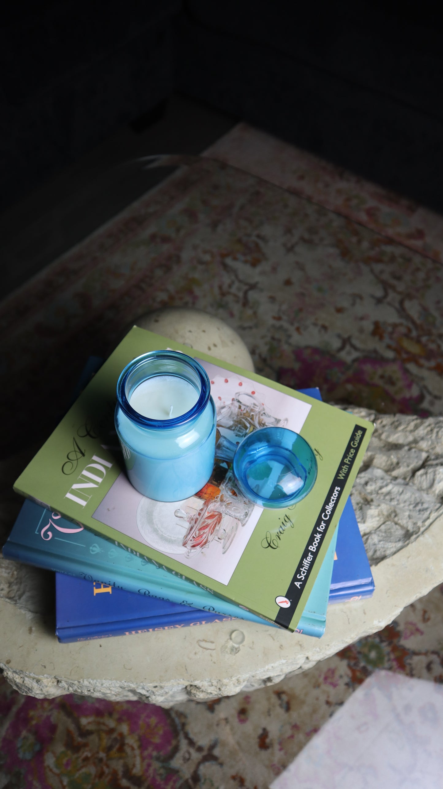 Blue Belgium Apothecary Jar Candle