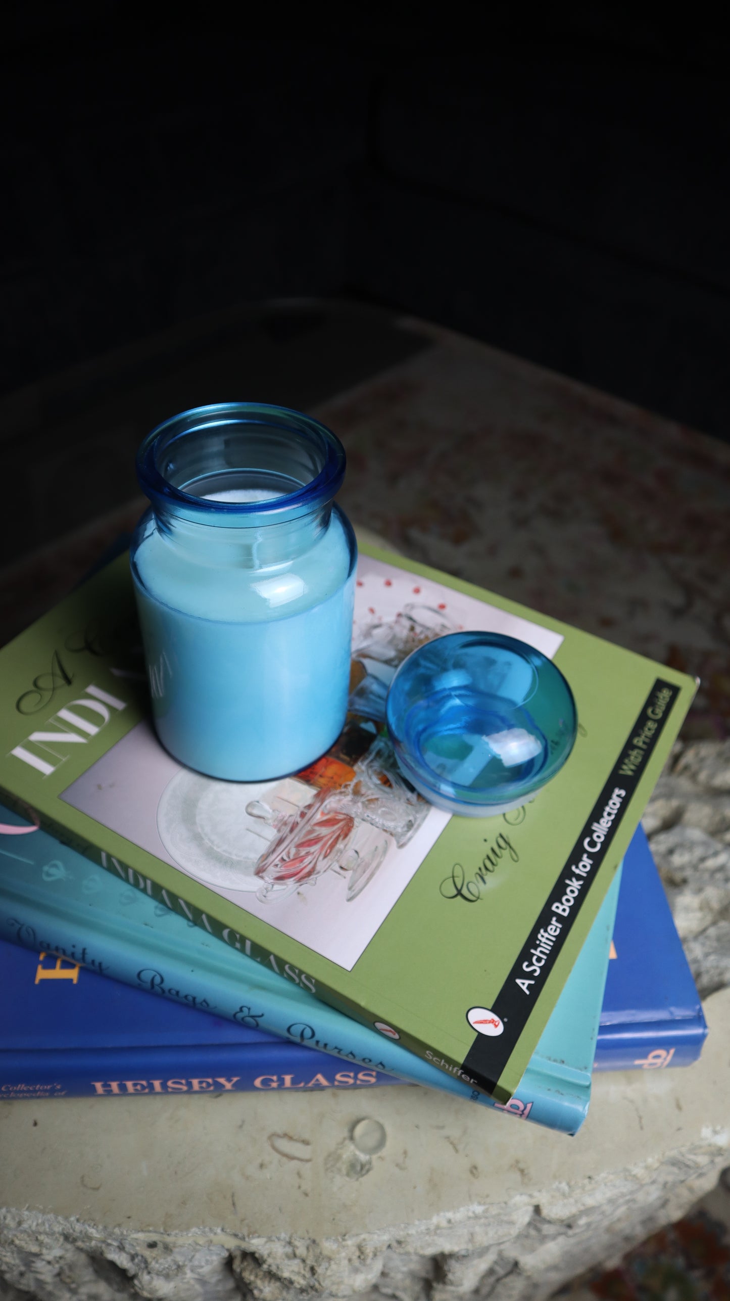 Blue Belgium Apothecary Jar Candle