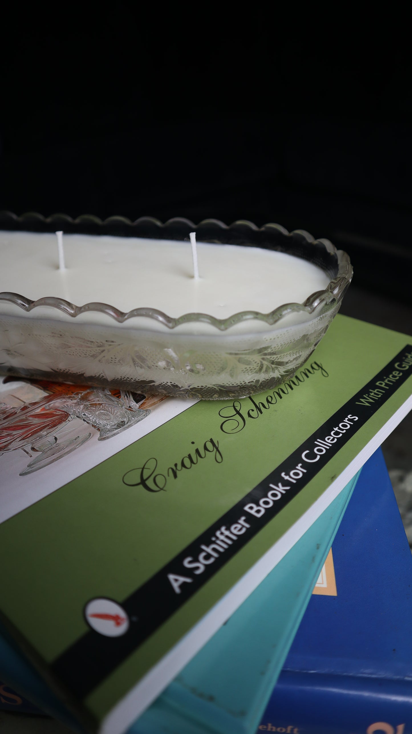 Vintage Clear Serving Dish Candle