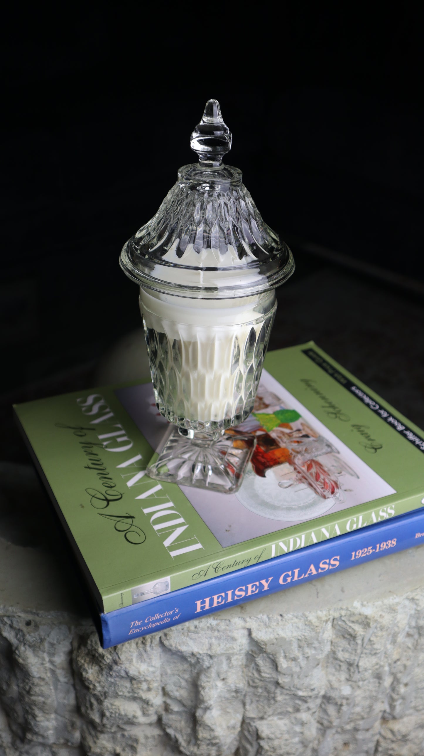 Indiana Mt Vernon Clear Candy Dish Candle