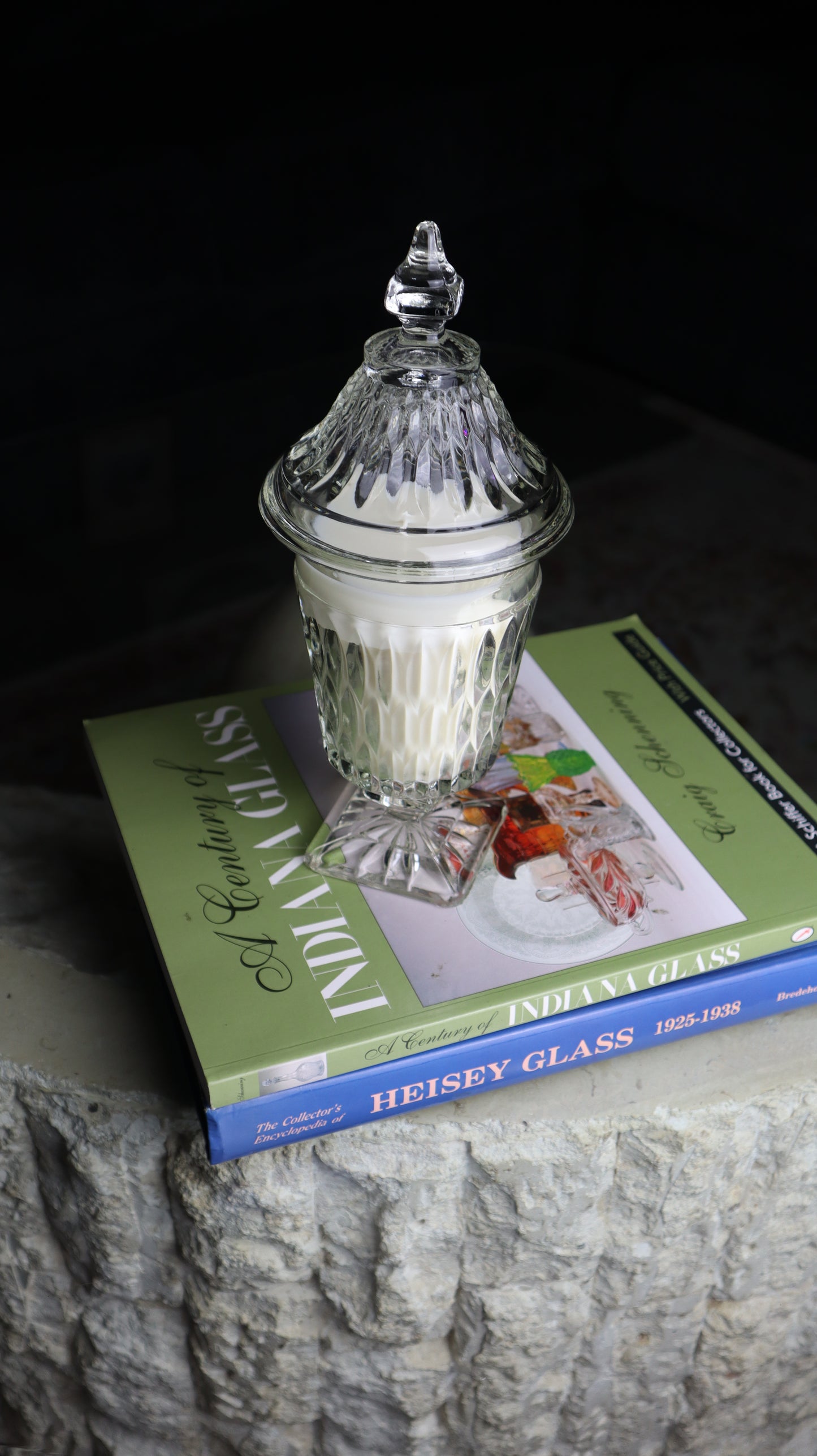 Indiana Mt Vernon Clear Candy Dish Candle