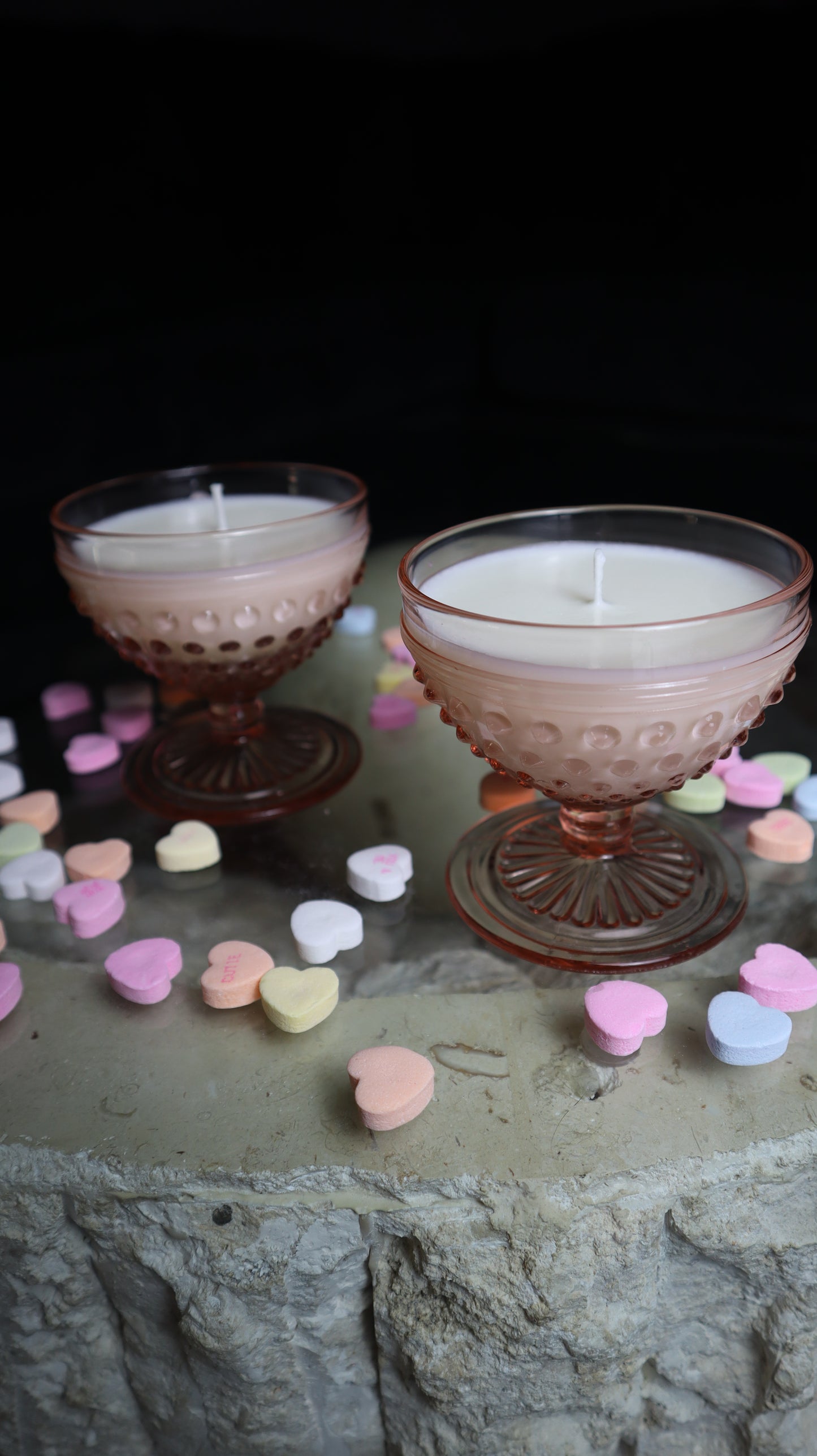 Pink Hocking Hobnail Glass Set of 2