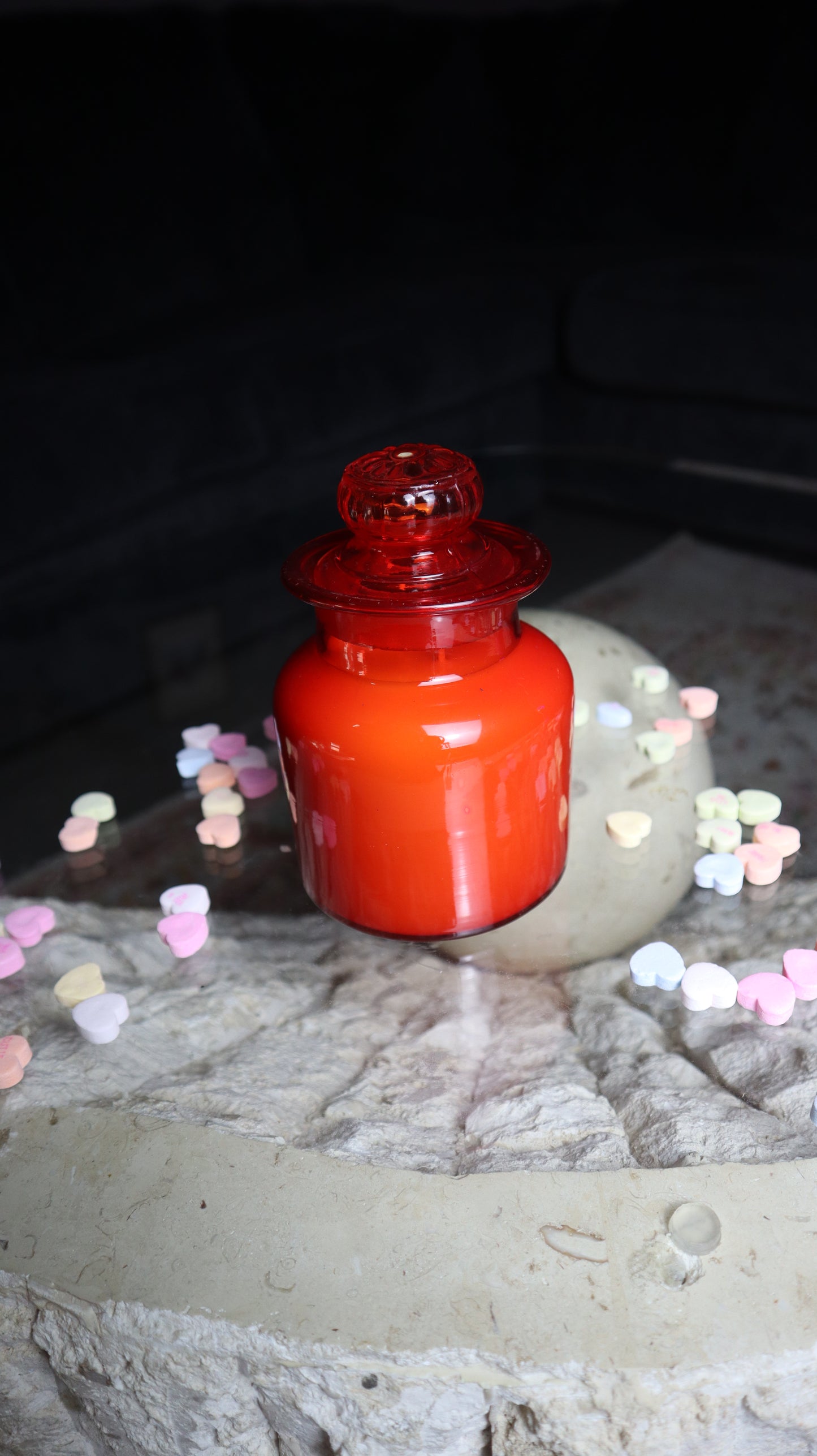 Takahashi Red Glass Jar Candle