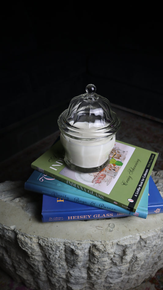 Clear Vintage Glass Lidded Candle